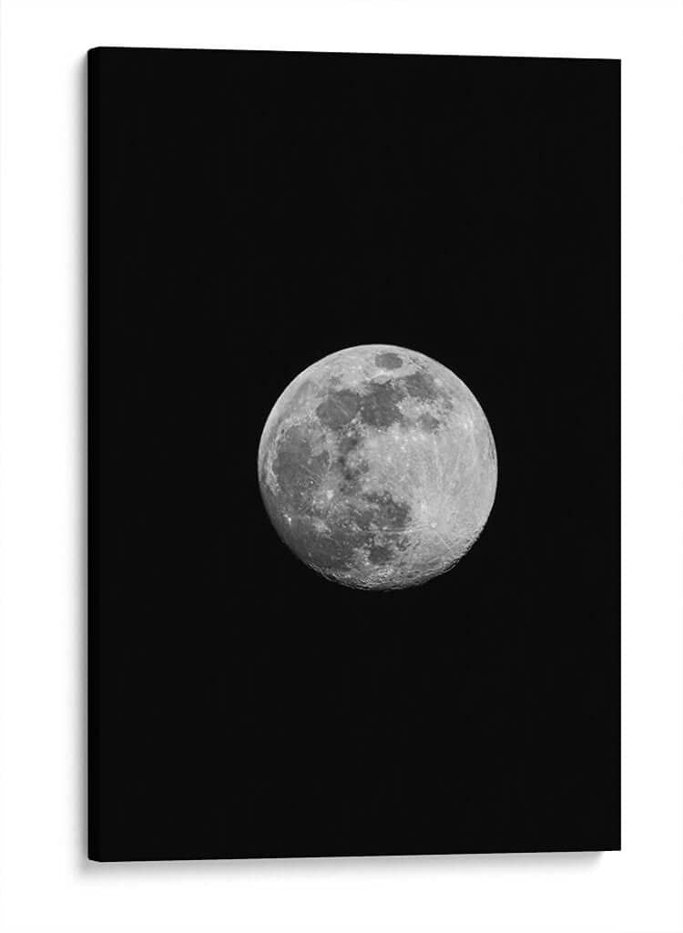Enrique Estrada Full Moon Canvas Wall Art - 12x18 Inch Minimalist Sky & Space Painting - Modern Home & Office Decor for Living Room, Bedroom