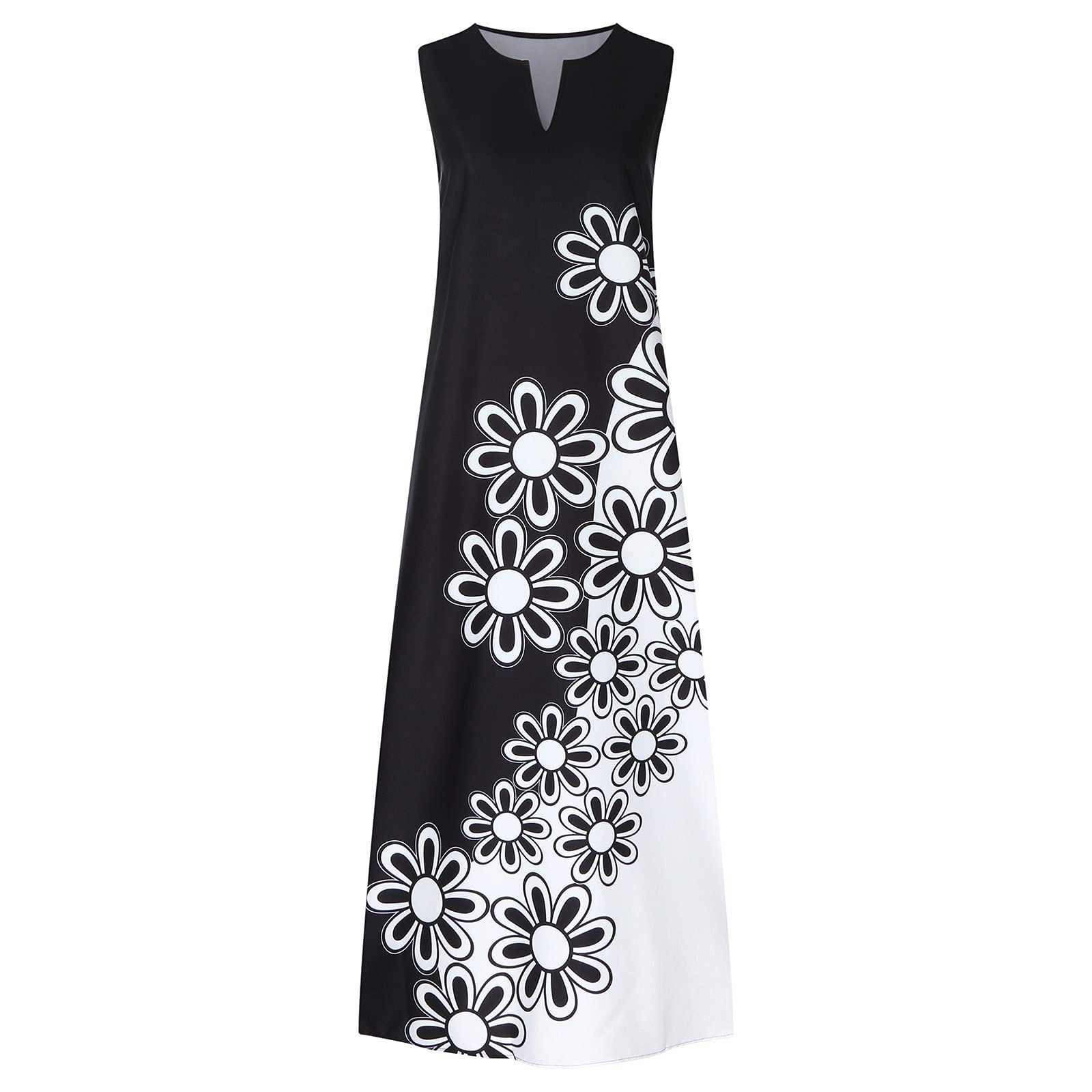 2024 Trendy Floral Printed V-Neck Long Summer Dresses for Women - Casual Loose Fit Vacation Dress for Beach, Party & Outdoor Activities