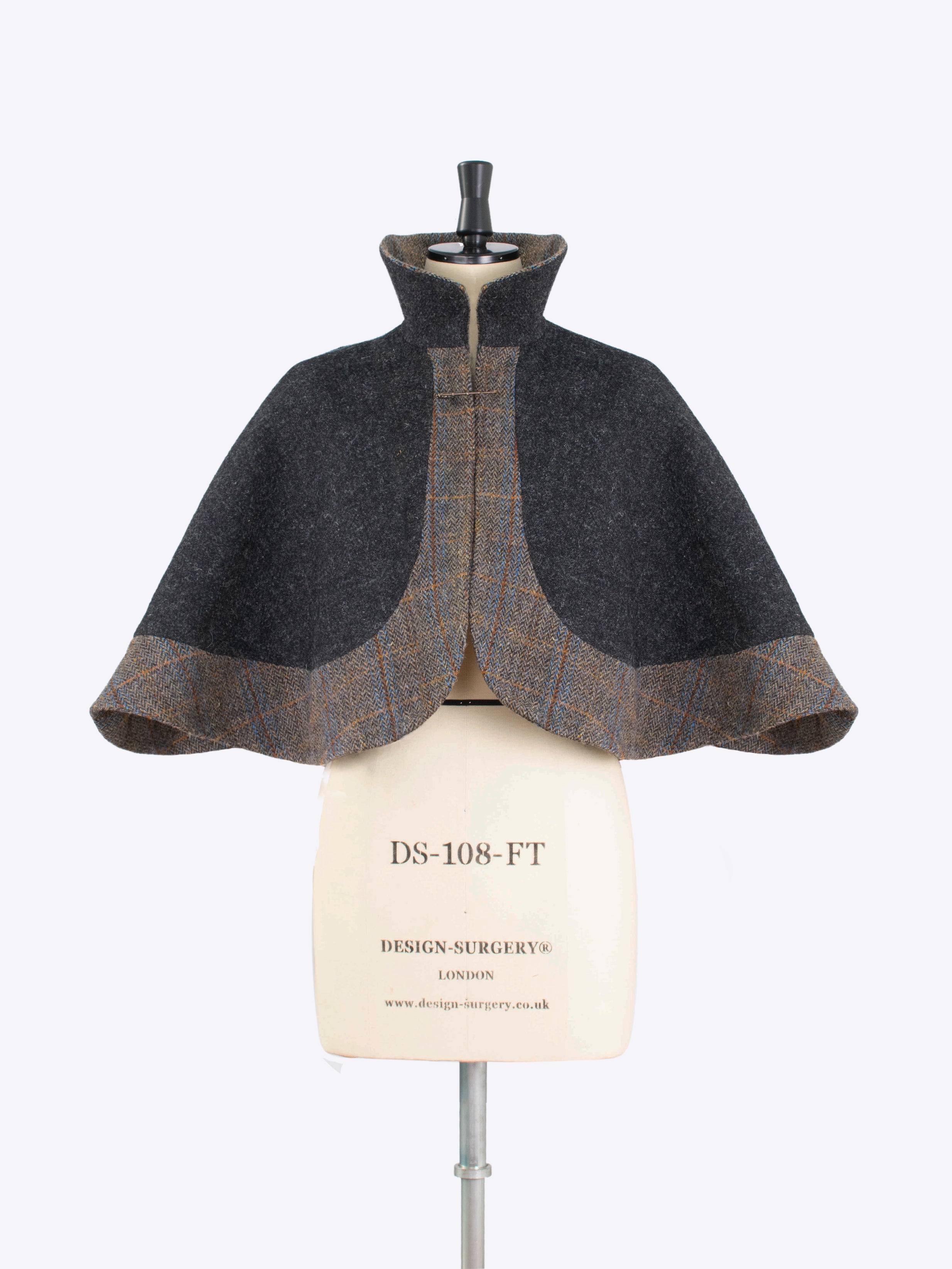 Elegant Capelet Shawl - Charcoal & Sage Color - Perfect for Weddings, Parties & Evening Events