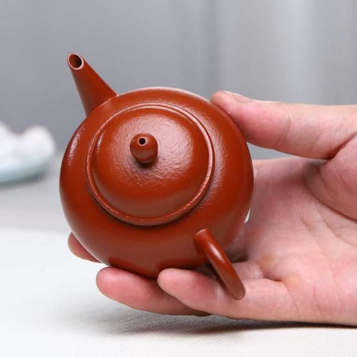 Handmade Zisha Teapot (Shui Ping) by Artist Zhu Liping - Level 4 Certified (2015) - Premium Zhu Ni Clay - Perfect for Chinese Tea Ceremony & Home Decoration