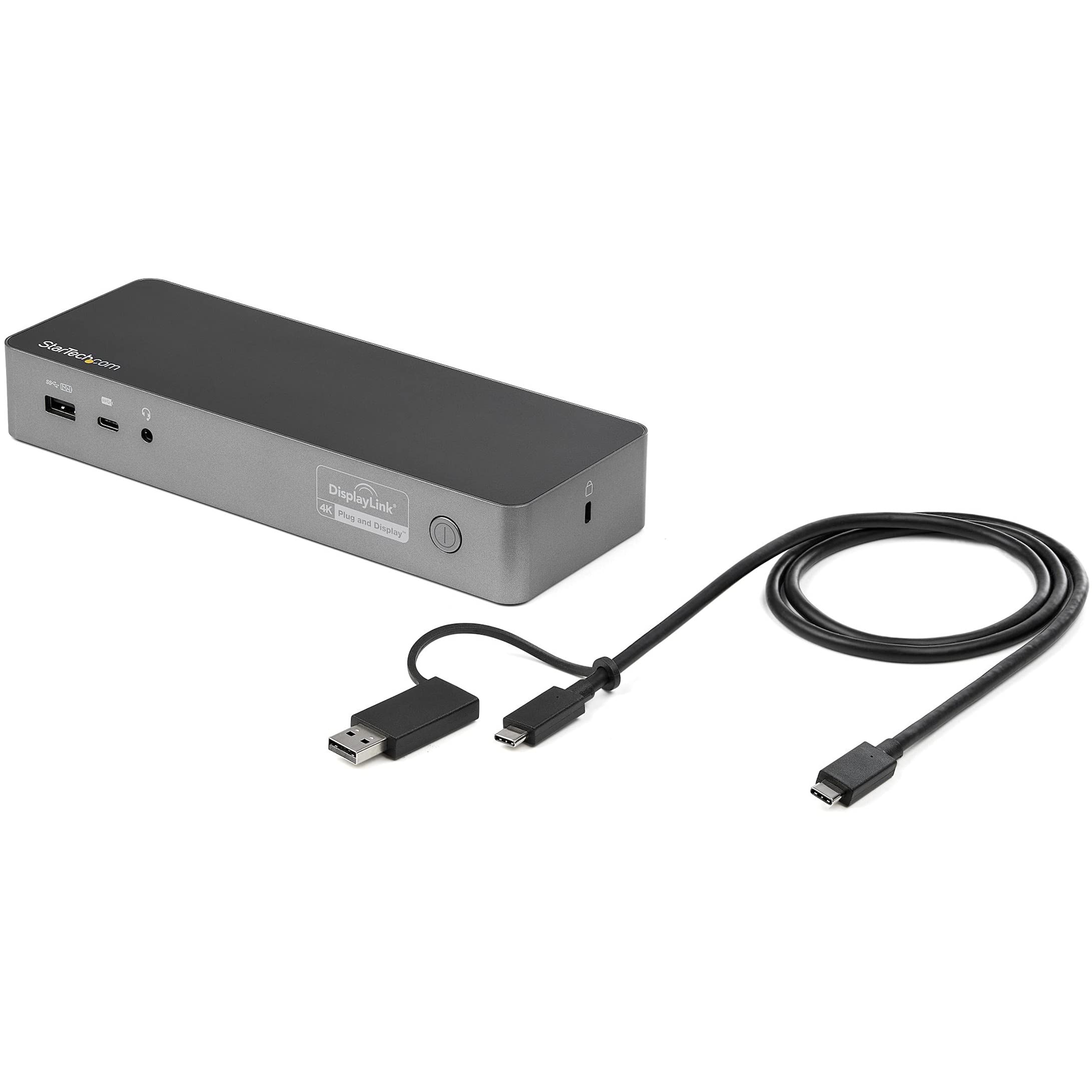 StarTech.com Universal Laptop Docking Station - Hybrid USB-C & USB-A Port Hub with Dual 4K DisplayPort & HDMI, 60W Power Delivery - Compatible with Mac, Windows & Chrome OS - Perfect for Home Office & Remote Work Setup