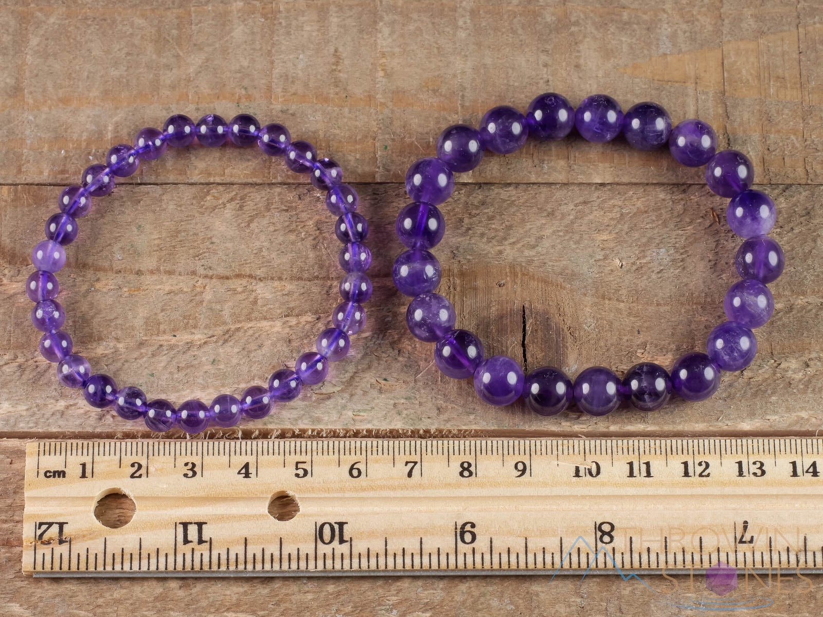AMETHYST Crystal Bracelet - Round Beaded Healing Jewelry, Handmade Birthstone Bracelet (E0608) for Meditation, Energy Healing & Spiritual Gifts