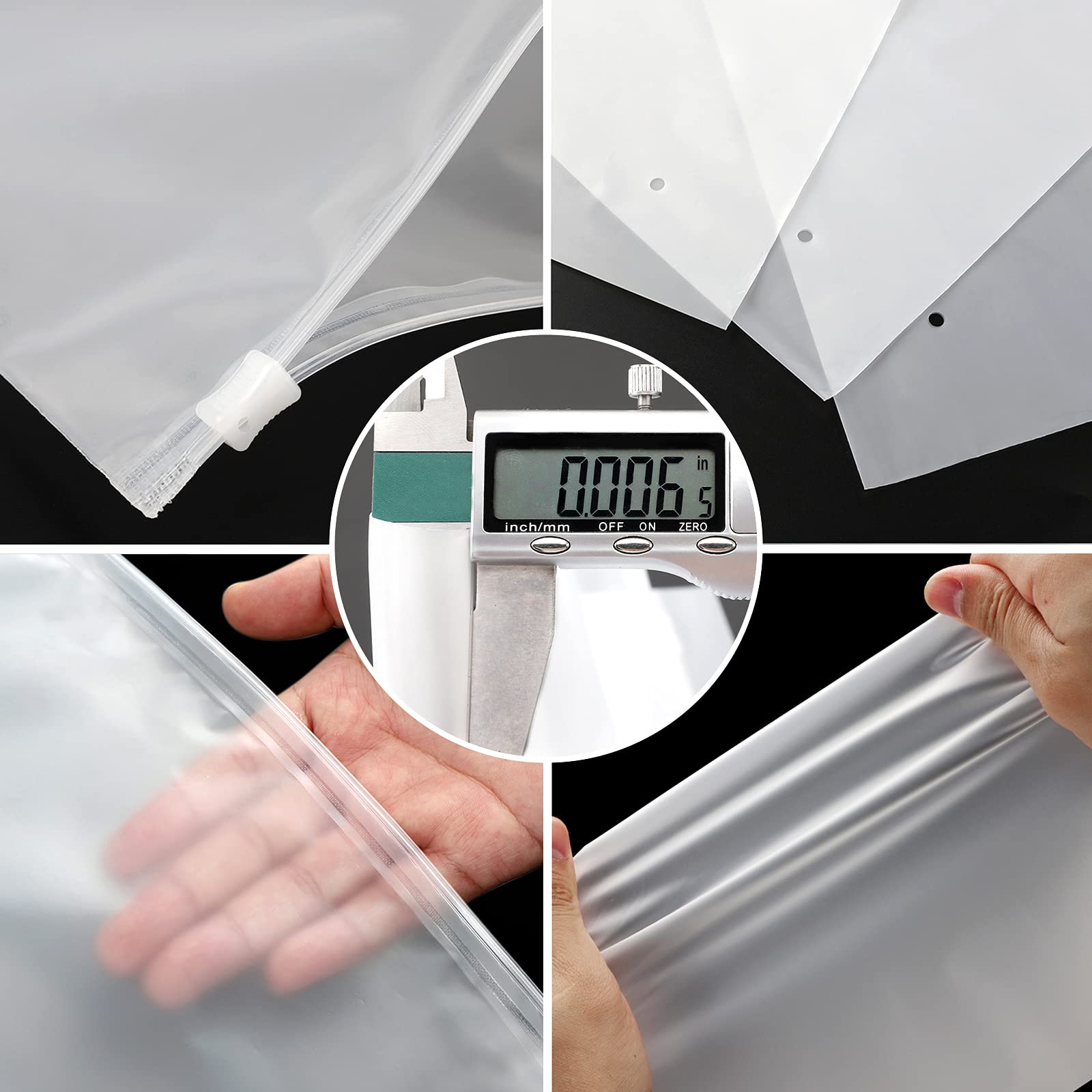 6x9 Inch Resealable Poly Bags - 100 Pack Small Zipper Storage Bags for Shipping, Organizing & Protection - Perfect for Gloves, Phone Cases, Jewelry, Crafts & Office Supplies | Durable Plastic Storage Solution for Home & Business Use