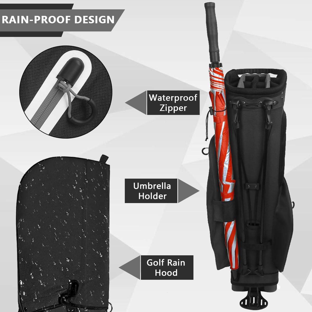 14-Way Lightweight Golf Stand Bag for Men & Women - Perfect for Walking the Course & Range Practice