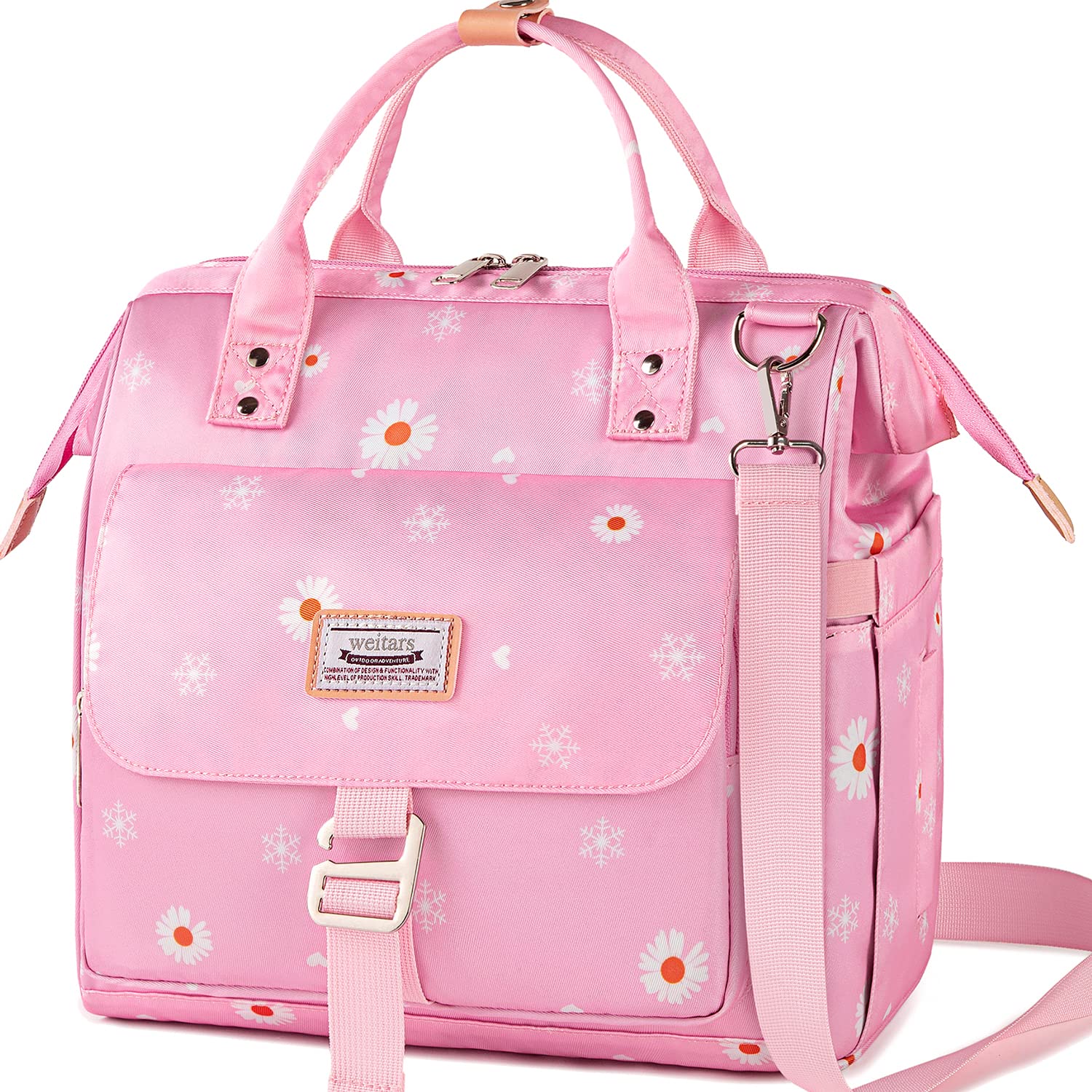 Weitars Insulated Lunch Bag for Women - Cute Work Lunch Box with Removable Shoulder Strap & Multi-Pockets, Wide Opening Tote for Office, Picnic, Hiking, Beach & Outdoor Activities