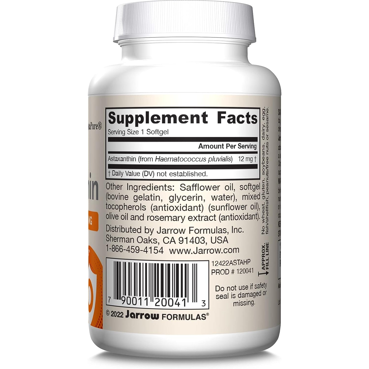 Jarrow Formulas Astaxanthin 12 mg - Premium Antioxidant Supplement for Skin, Eye & Joint Health - Supports Immune System & Cellular Protection - Ideal for Daily Wellness & Anti-Aging Routine