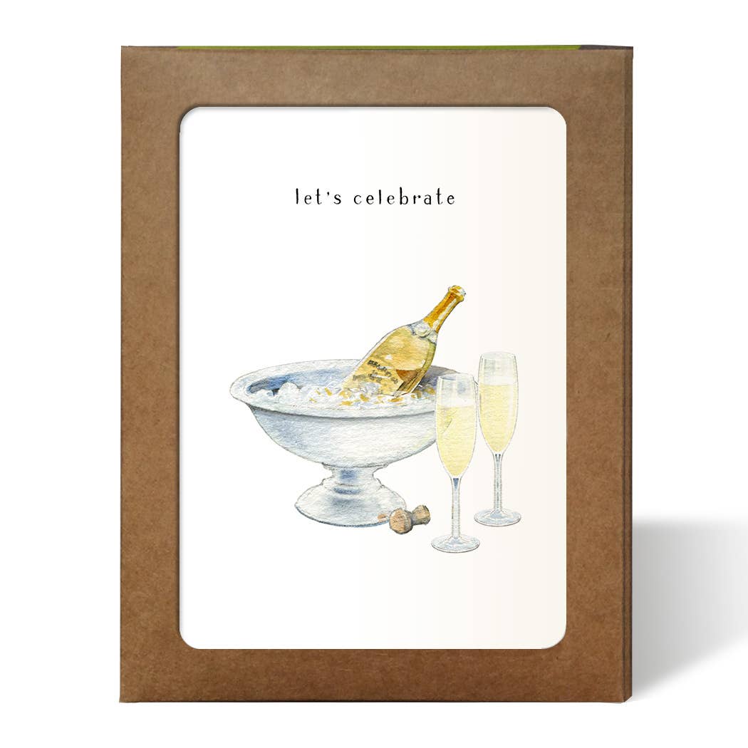 Elegant Champagne and Flutes Set of 8 Cards - Perfect for Weddings, Anniversaries & Special Celebrations