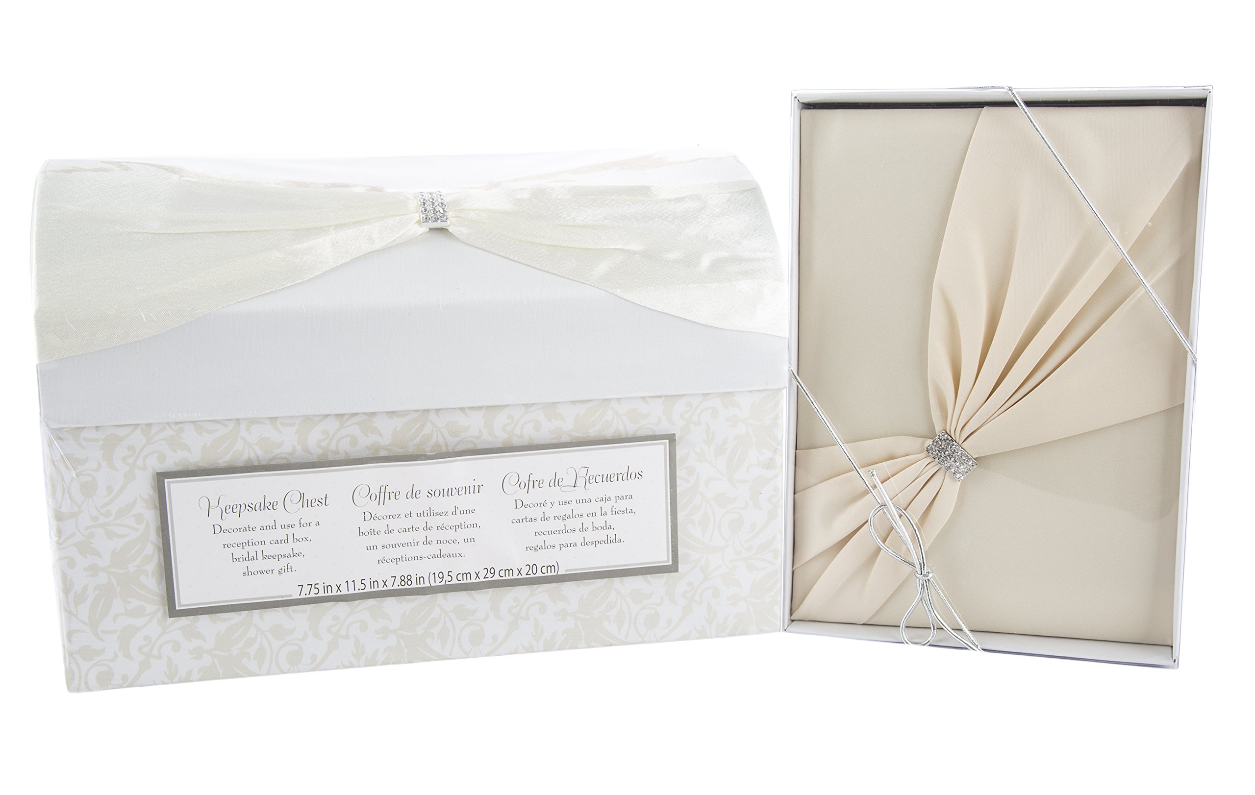 Lillian Rose Wedding Guest Book & Card Box Set - Ivory Satin 8.5
