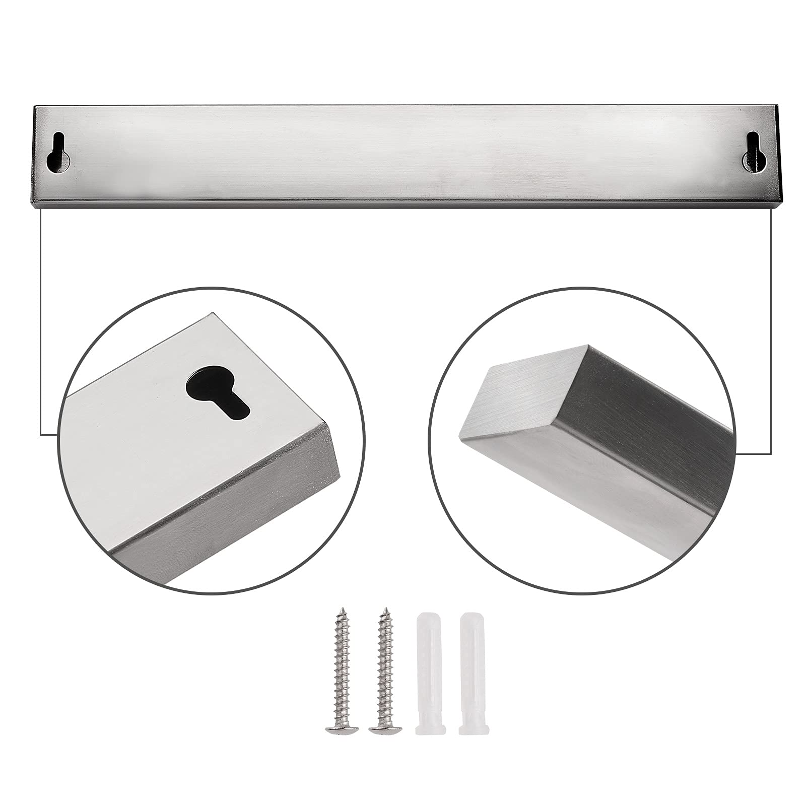 Upgraded 15.7 Inch Stainless Steel Magnetic Knife Holder for Wall - Strong 3M Adhesive Knife Strip Bar Rack for Kitchen Utensils & Tools | Perfect for Knife Storage, Spice Rack, and Kitchen Organization