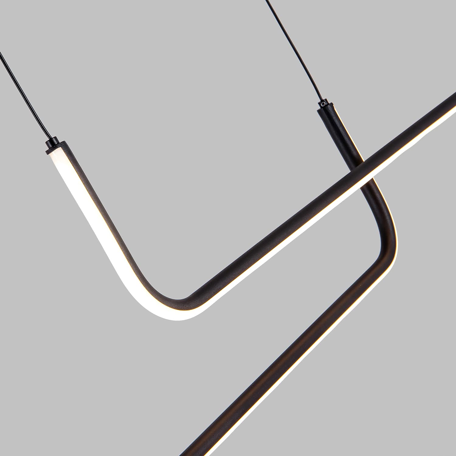 Modern Linear LED Pendant Chandelier - Minimalist Kitchen Lighting for Office, Kitchen Island, Dining & Living Room, 6000K - Perfect for Modern Homes, Restaurants, and Workspaces