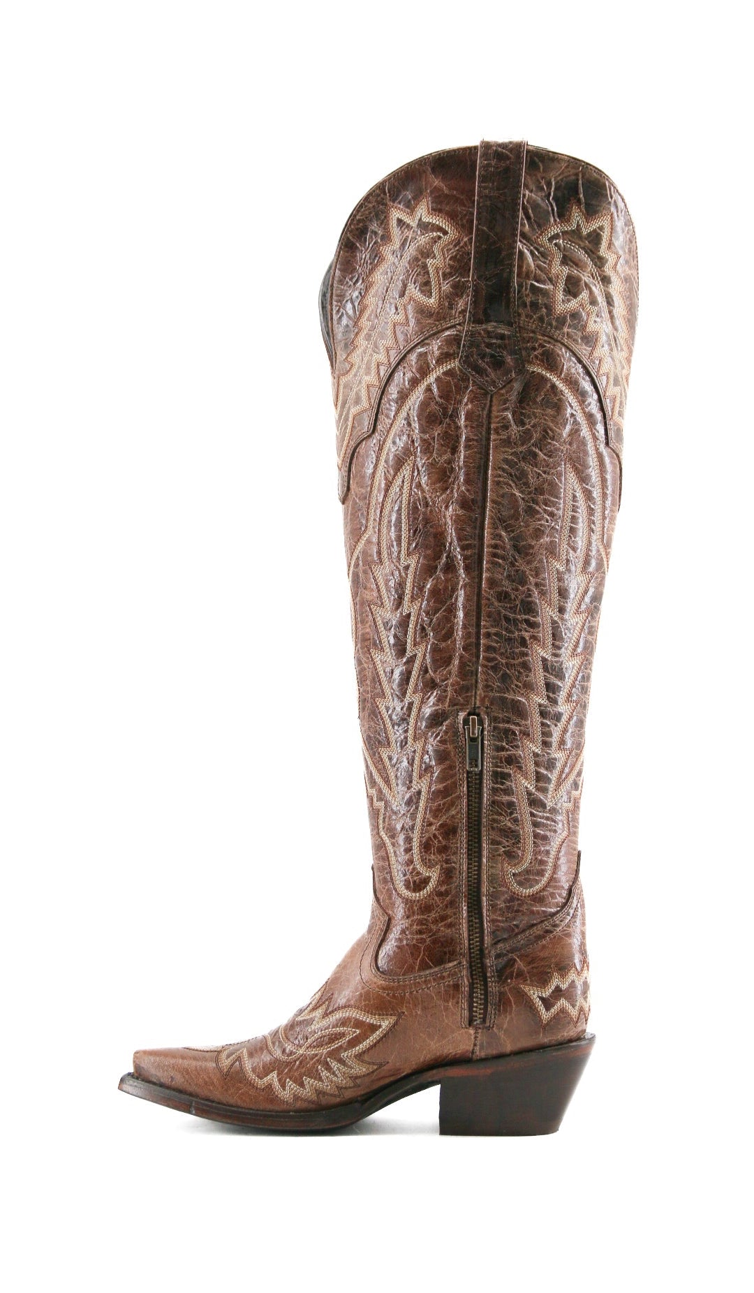 Maggie Women's Knee High Wide Calf Snip Toe Cowgirl Boots - Western Style Riding Boots for Country Dancing, Rodeo & Fashion Outfits