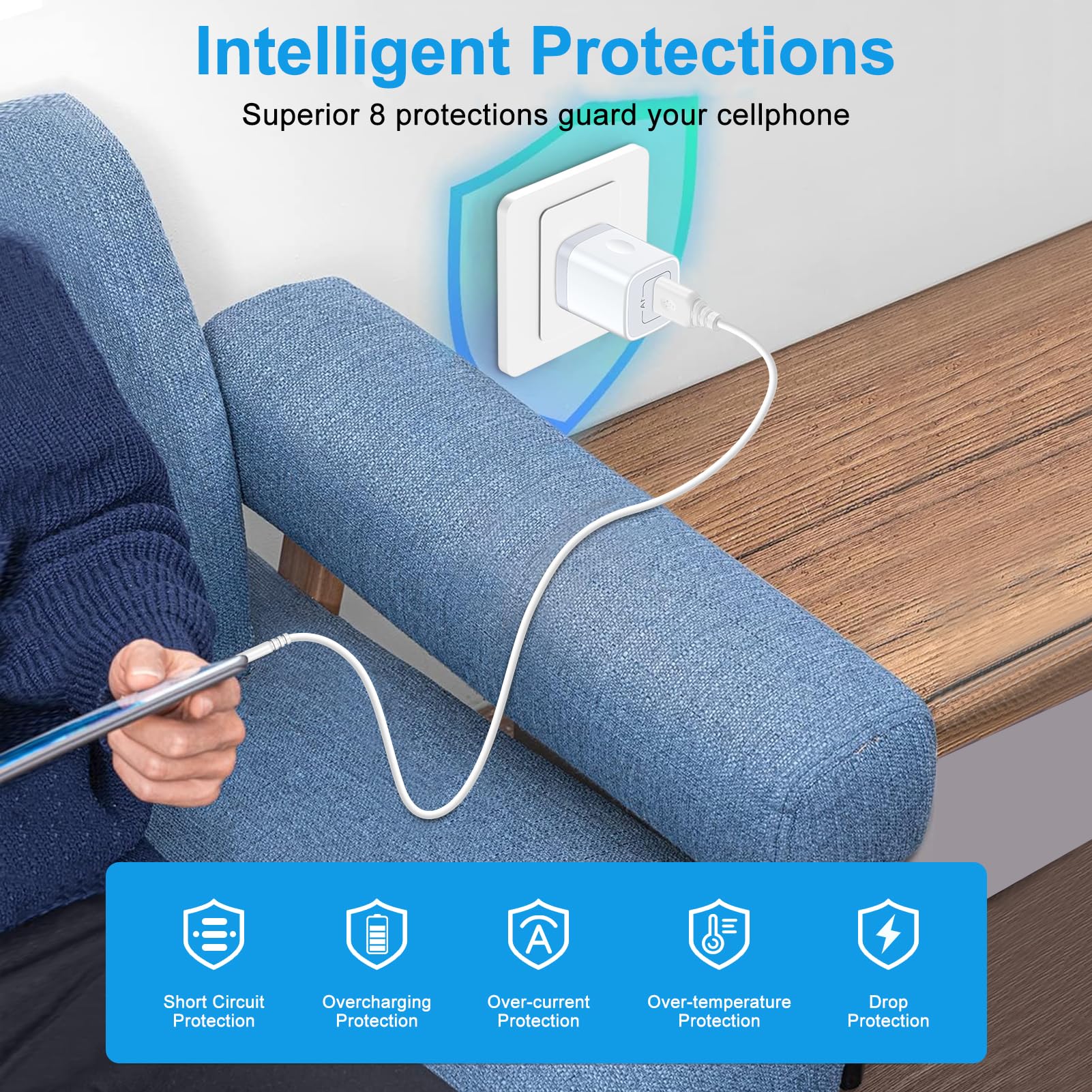 5V USB Charger 3-Pack - Fast 1A Wall Charger Cube for iPhone, Samsung Galaxy, Google Pixel, PSP, E-Readers & More | Perfect for Home, Office & Travel Charging