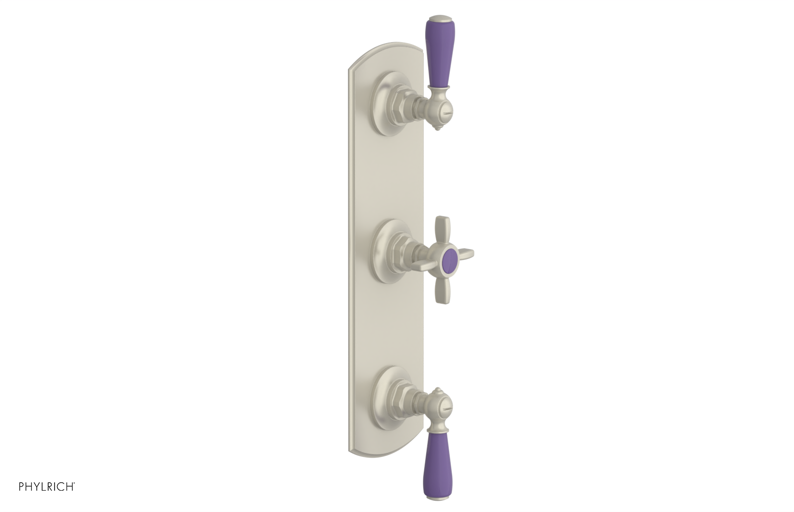 Jamestown Thermostatic Shower Valve with Dual Volume Control - Purple Accented Bathroom Fixture for Modern & Luxury Showers