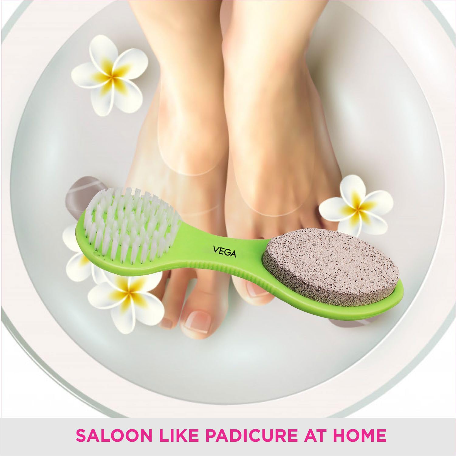 VEGA 3 in 1 Pedicure Scraper Brush Kit - Dead Skin Remover Tool for Cleansing, Scrubbing & Filing - Perfect for At-Home Foot Care & Spa Pedicures