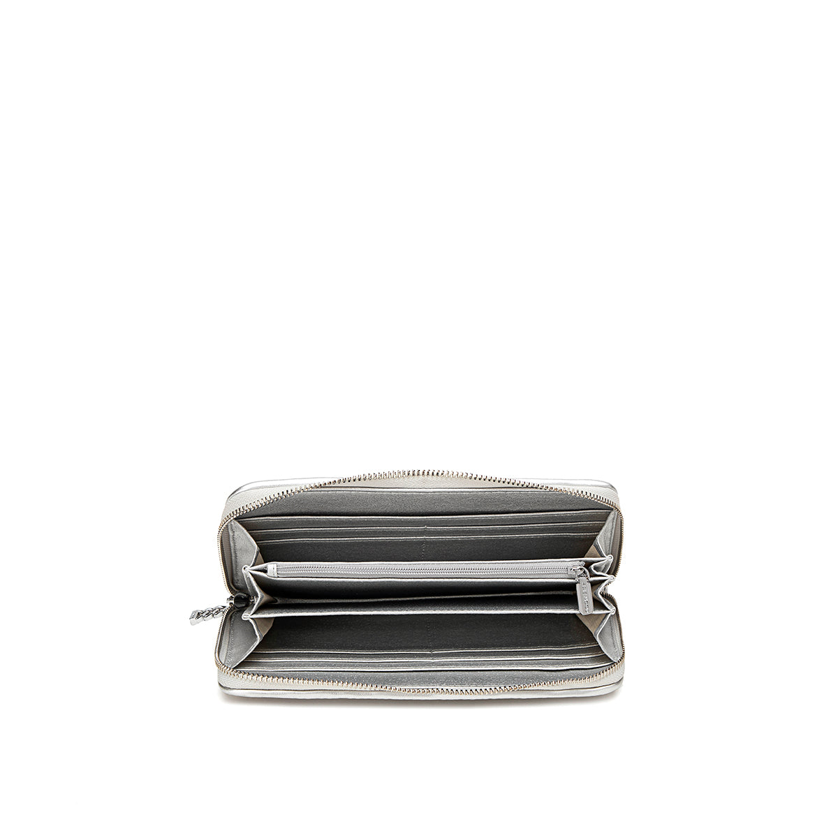 Silver Pleated Sandy Wallet - Stylish & Durable Women's Wallet for Everyday Use, Travel, and Gift Giving