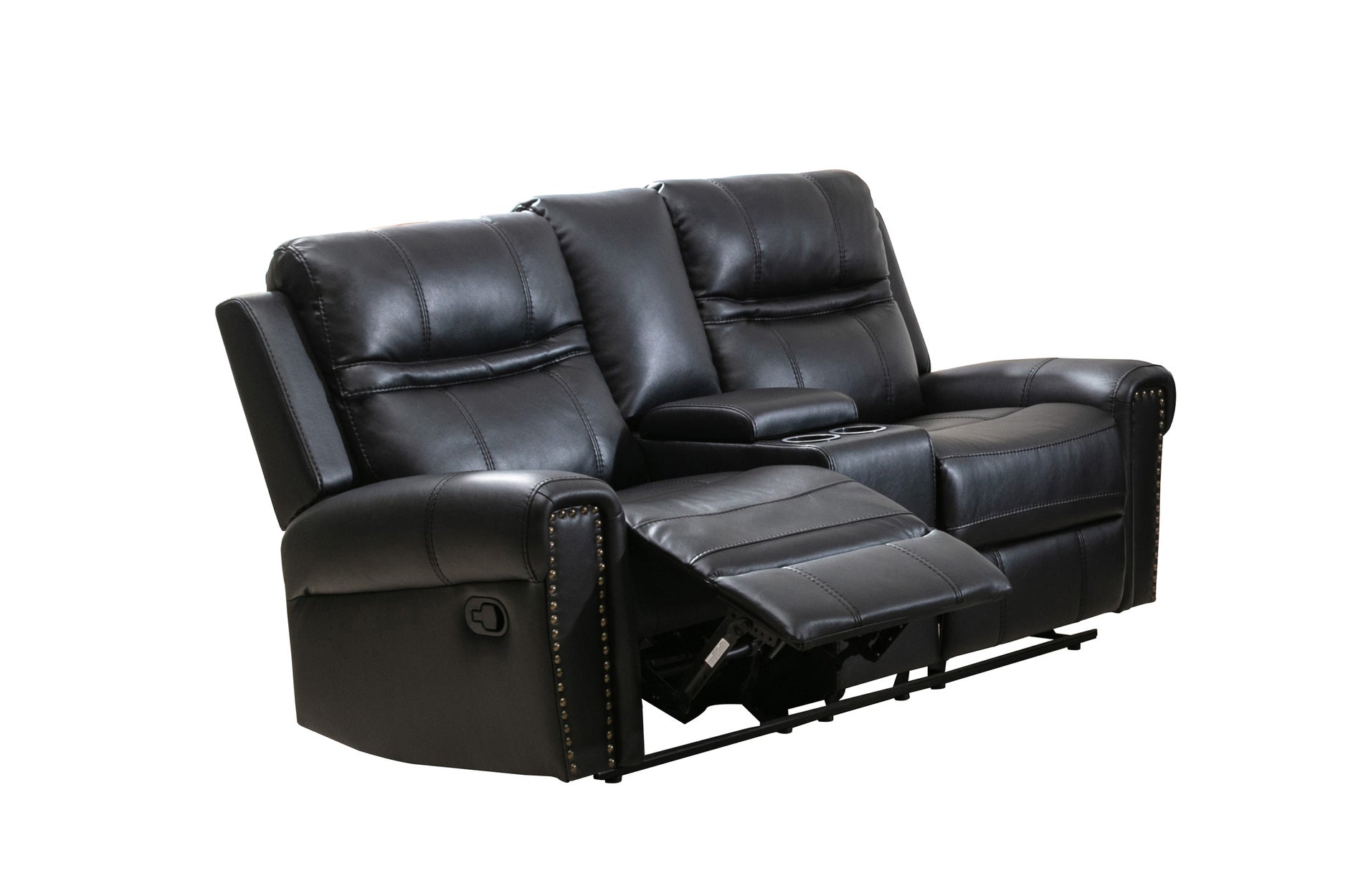 Emerson Black Reclining Living Room Set - 3-Piece Sofa and Loveseat with Cup Holders | Modern Comfort for Family Movie Nights & Relaxation