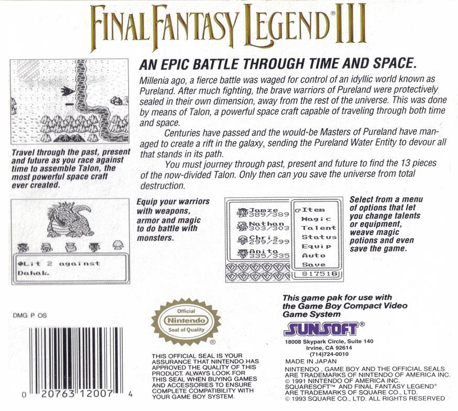 Final Fantasy Legend III - Classic JRPG Adventure Game for Nintendo Switch & Mobile | Epic Fantasy Storyline & Turn-Based Battles | Perfect for RPG Fans & Retro Gaming Enthusiasts | Great for Commuting, Travel & Weekend Gaming Sessions