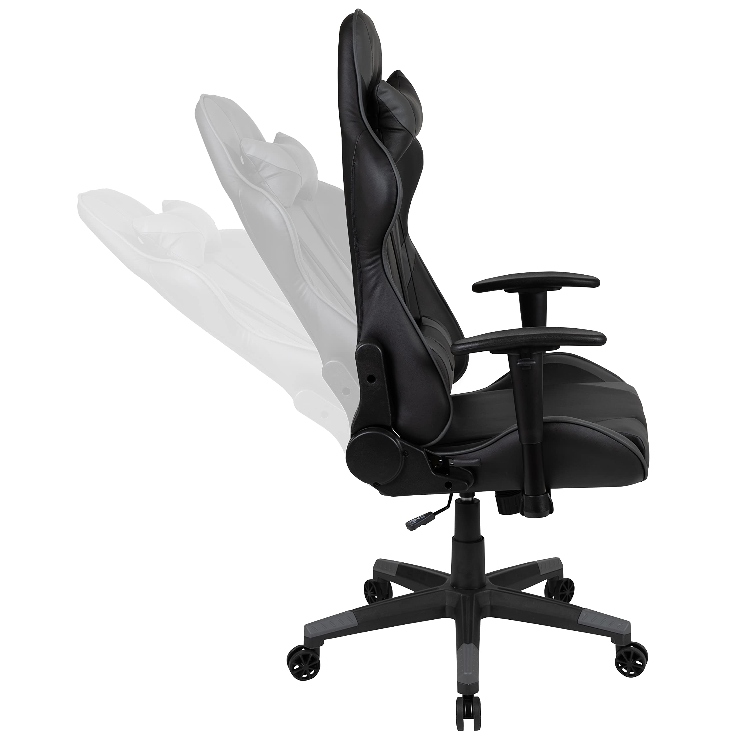 EMMA + OLIVER Gaming Bundle - Ergonomic Desk with Cup Holder & Headphone Hook, Gray Reclining Chair for PC & Console Gamers - Perfect for Gaming Setup, Home Office & Streaming Stations