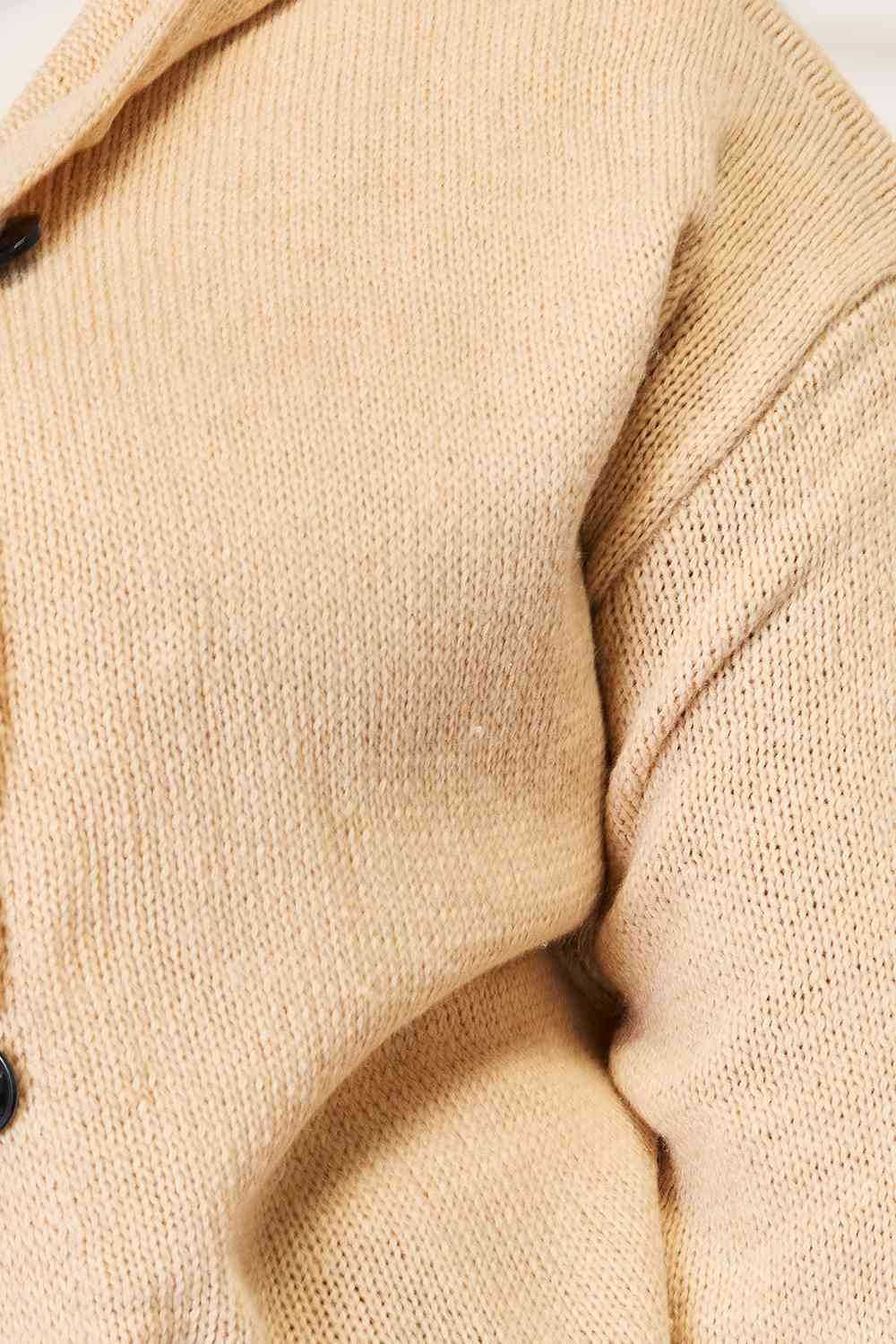 Stylish Tan Button Down Long Sleeve Hooded Sweater for Men & Women | Cozy Fall & Winter Pullover | Perfect for Casual Outfits, Layering and Outdoor Activities