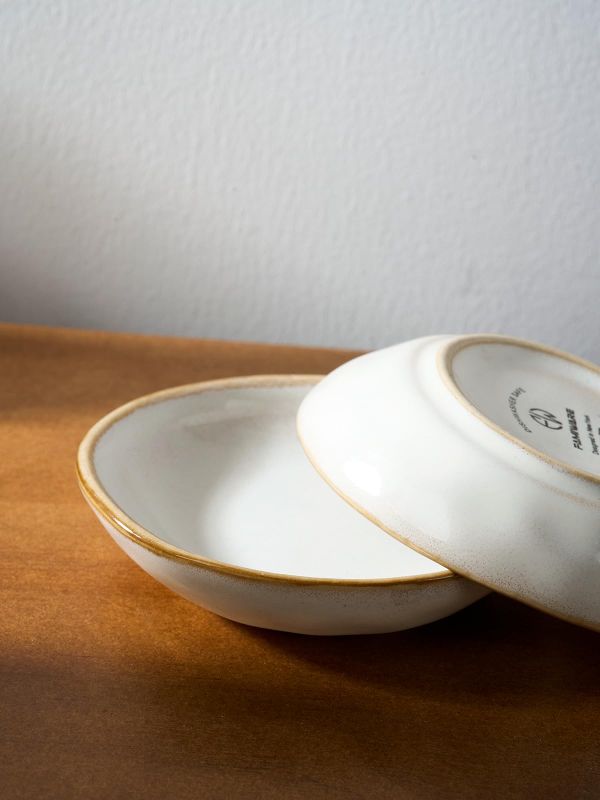 Famiware 6-Piece Oval Ceramic Soy Sauce Dishes - 2.1oz Small Dipping Bowls for Sushi, Appetizers, Snacks | Reactive Glaze Cappuccino White | Perfect for Japanese Restaurants, Home Kitchens & Party Serving