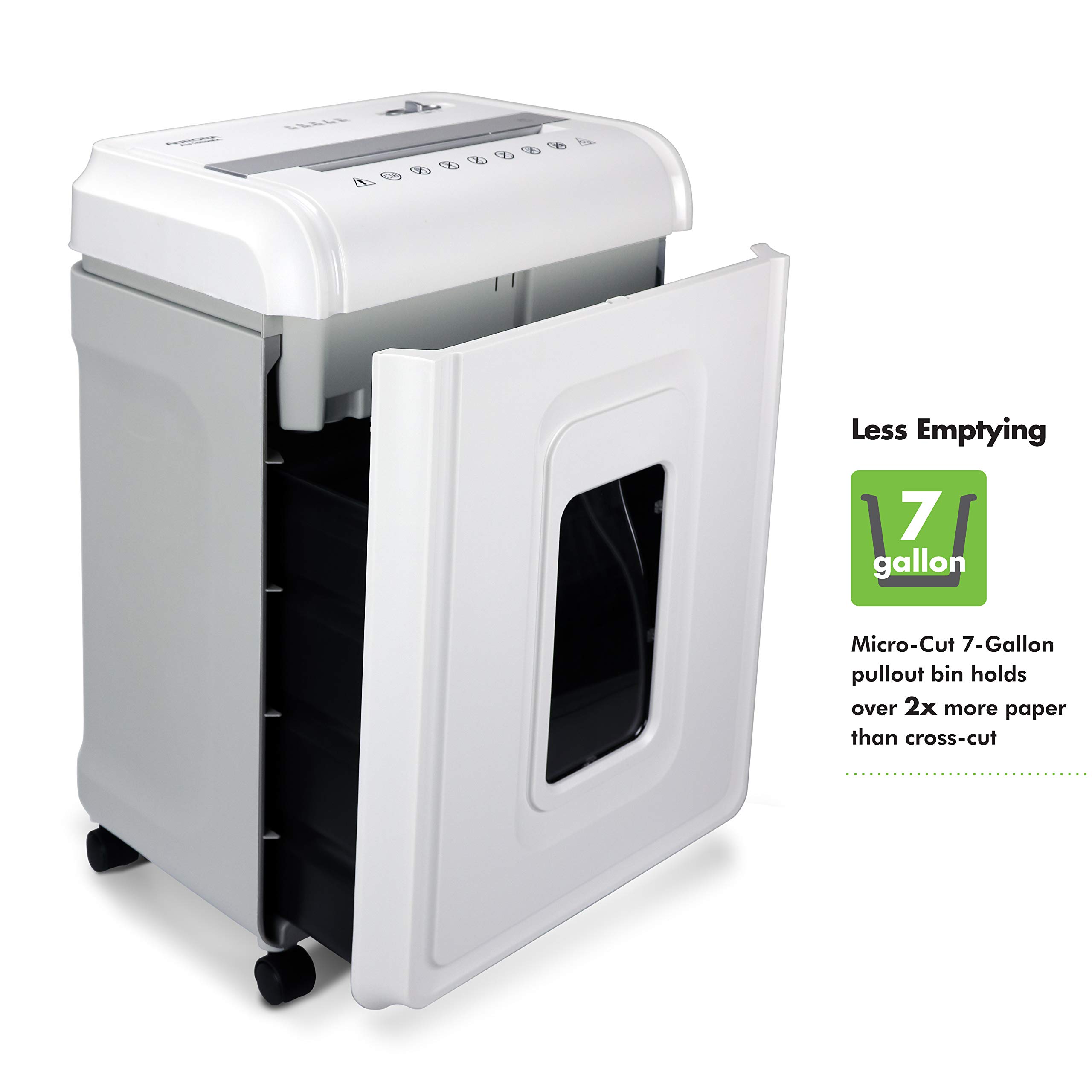 Aurora AU1680MA Heavy Duty 16-Sheet Micro-Cut Paper Shredder - High Security, Anti-Jam Technology, 60-Minute Run Time, 7-Gallon Pullout Basket with Casters - Ideal for Office, Home & Confidential Document Destruction