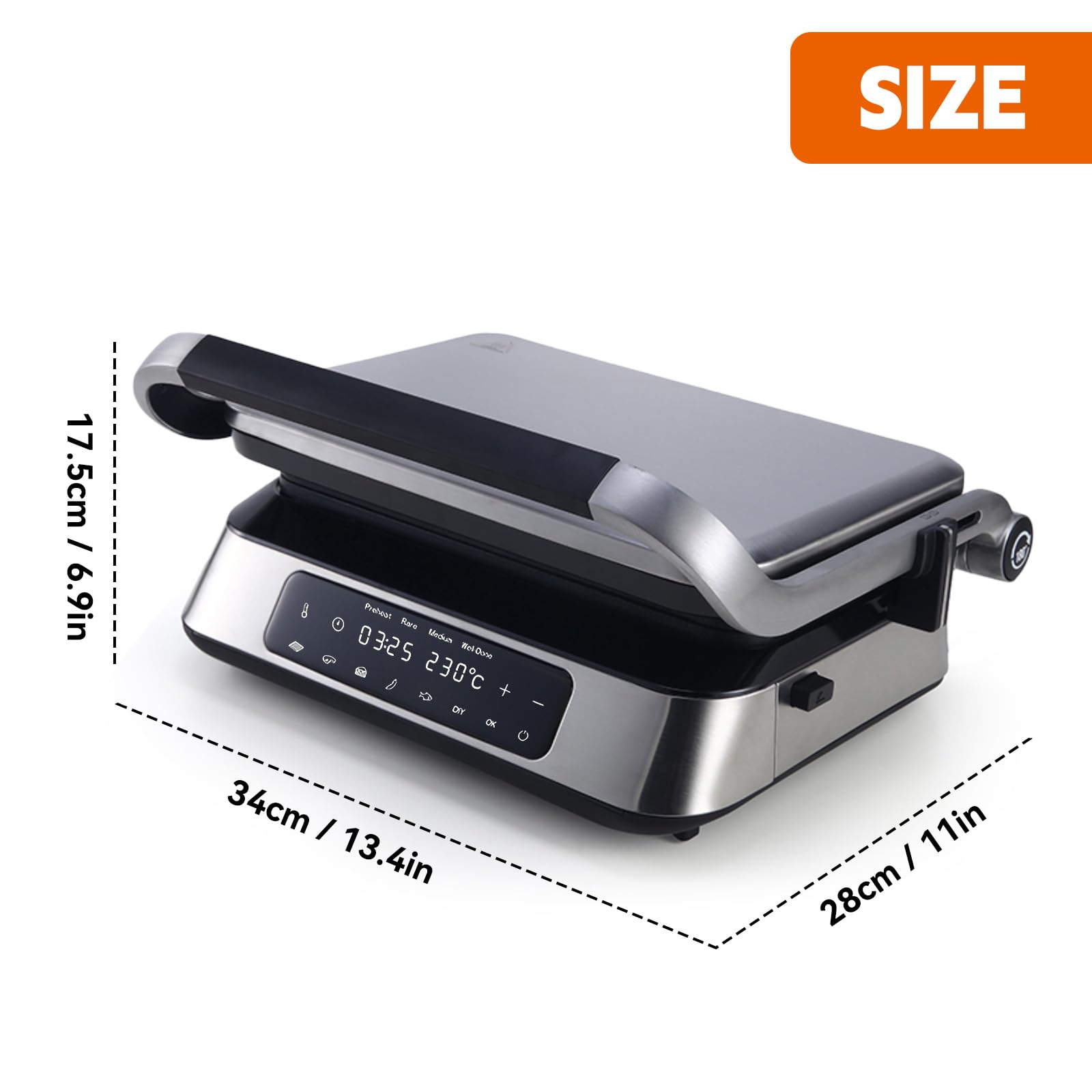 Non-Stick Panini Press & Waffle Maker Combo - 1600W Electric Sandwich Grill with Removable Plates, 180° Open Design - Perfect for Steak, Burgers, Paninis & Waffles - Ideal Kitchen Gift for Home Cooking & Breakfast Preparation