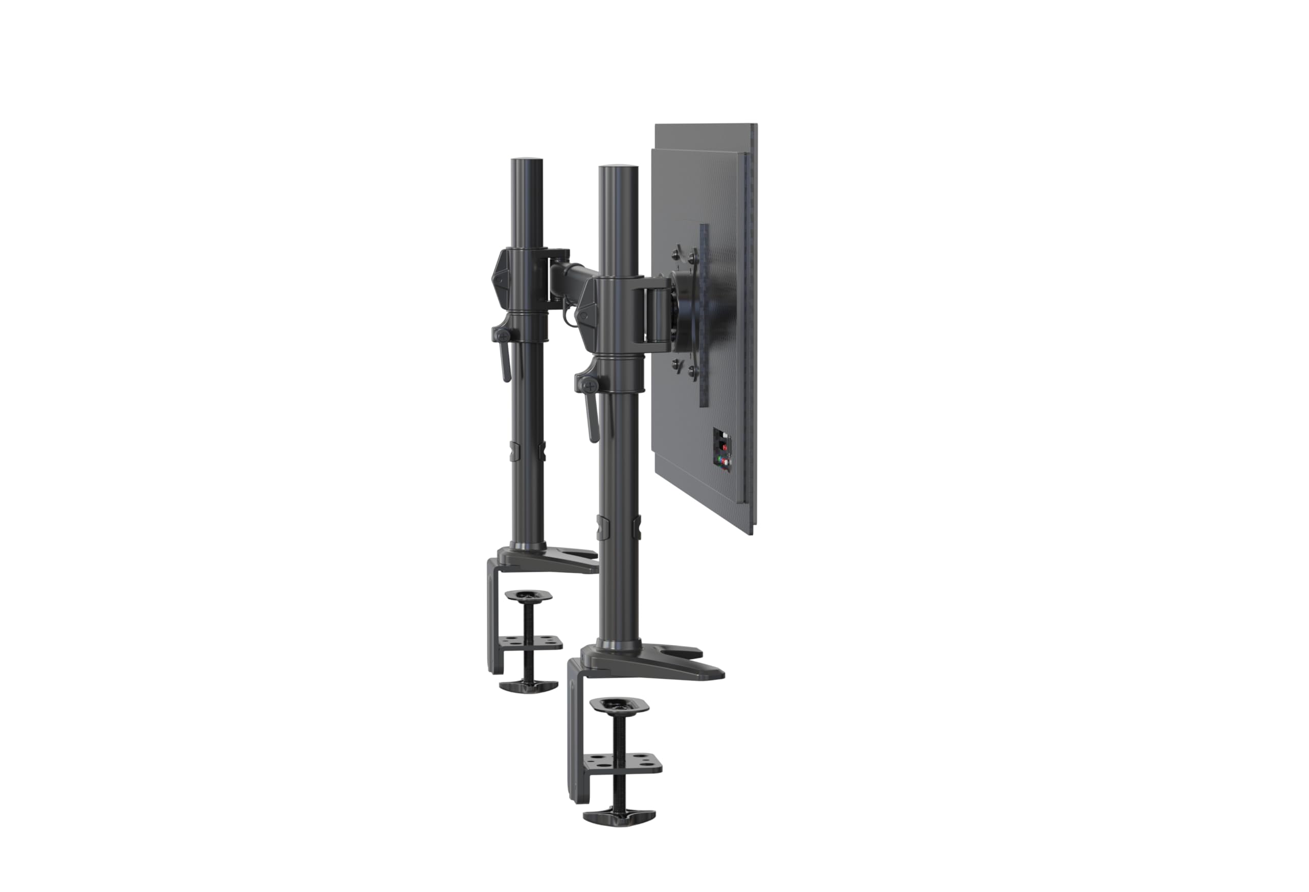 HFTEK MS121C-N Heavy Duty Monitor Mount for 17-49 Inch Flat & Curved Screens - 20kg Load Capacity per Arm, Height Adjustable, Tilt & Swivel - VESA 75x100/100x100 - Perfect for Home Office, Gaming Setup & Workstation Ergonomics