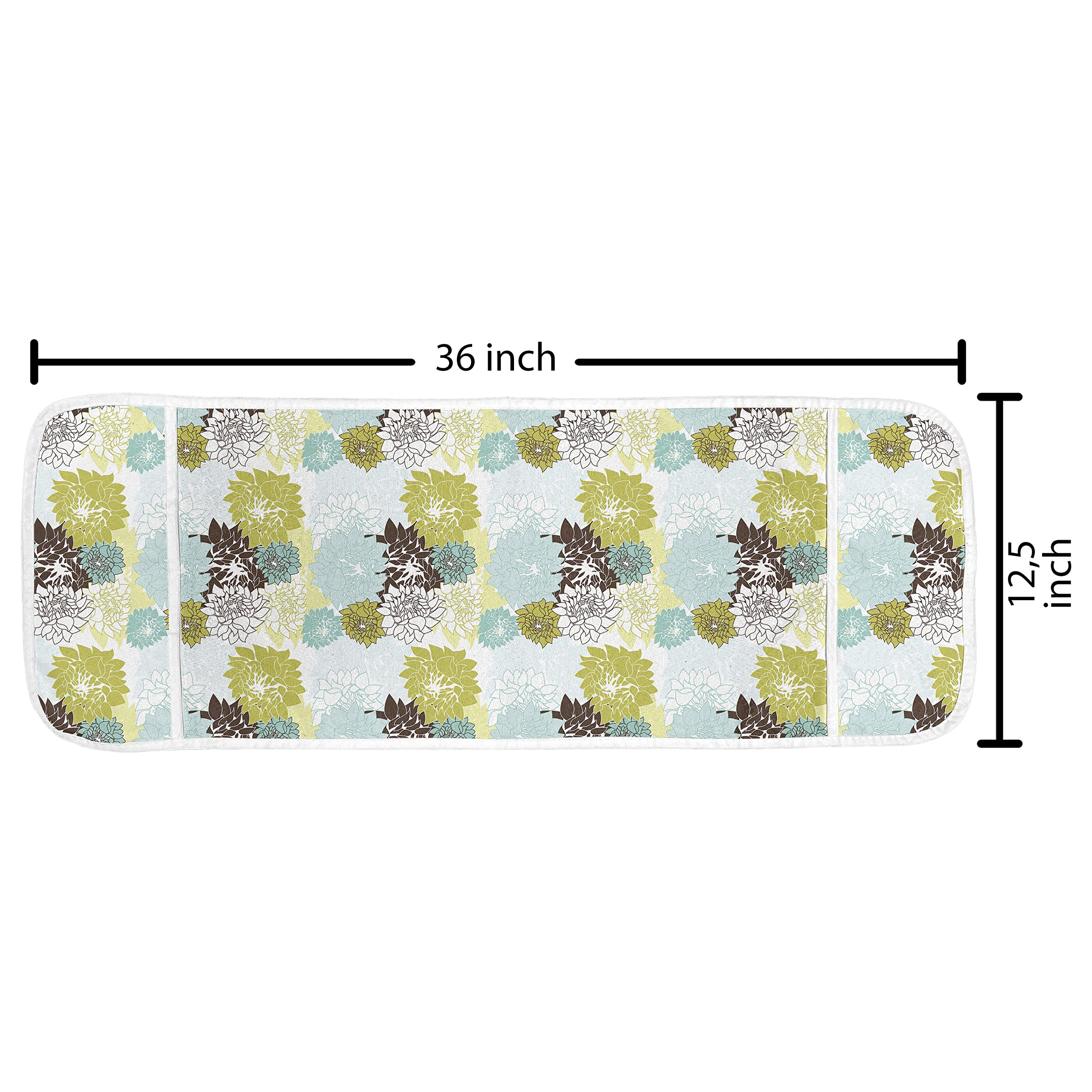Ambesonne Floral Microwave Cover - Pastel Wildflowers & Foliage Leaves Design, Waterproof Kitchen Organizer with Pockets, 36