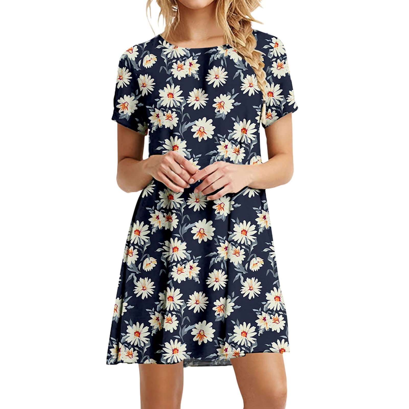 Bblulu Women's Mini Beach Dress - Summer Casual Sundress with Pockets | Perfect for Beach Cover Up, Vacation, Pool Party & Outdoor Activities