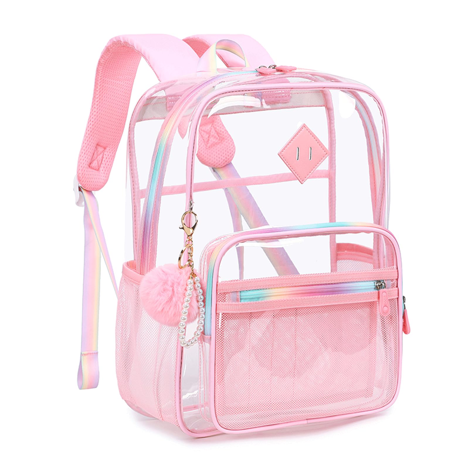 Clear Backpack for Women & Girls - Heavy Duty Transparent School Backpack, See Through Bookbag for Work, Stadium Security & Travel - Perfect for School, Office, Concerts & Airport Security