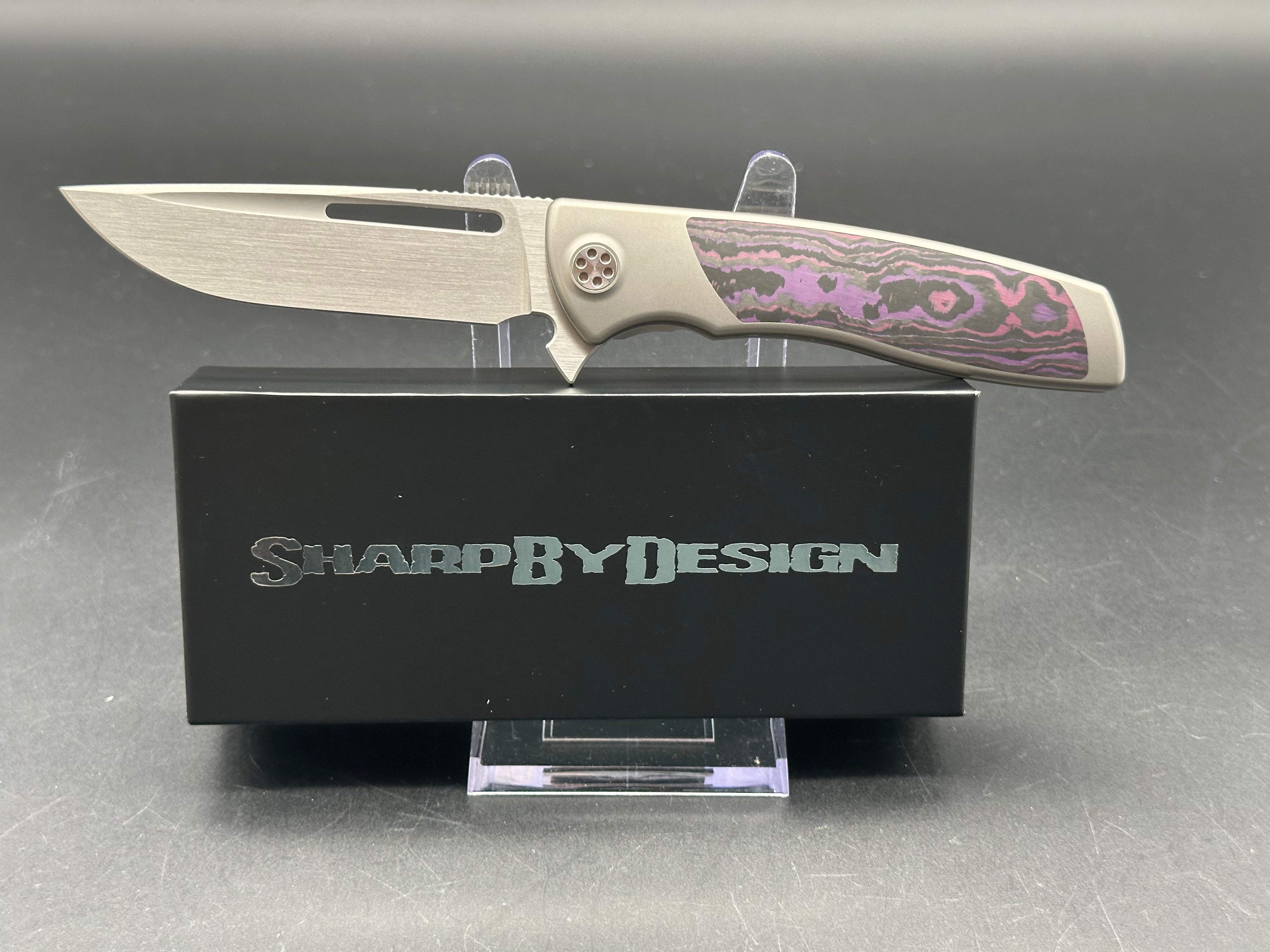 Sharp By Design SBD Mini Evo Folding Knife - Purple Haze Titanium Handle, Premium EDC Pocket Knife for Outdoor, Camping & Everyday Carry (EDC)