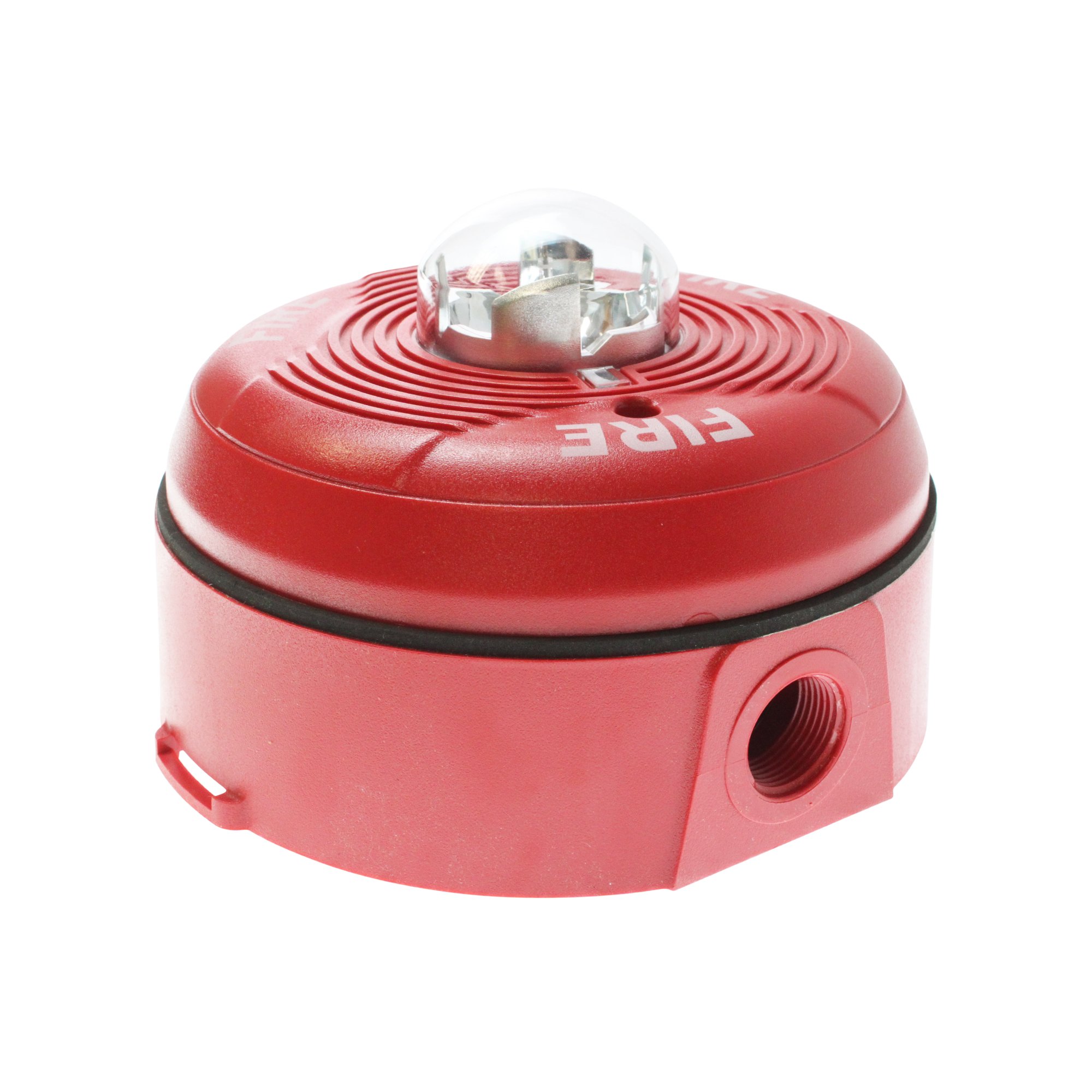 System Sensor PC2RK Ceiling-Mount Outdoor Horn Strobe with Backbox - 12/24V Weatherproof Alarm - Red LED Strobe Light for Fire Safety & Emergency Alerts (Ideal for Warehouses, Schools & Commercial Buildings)