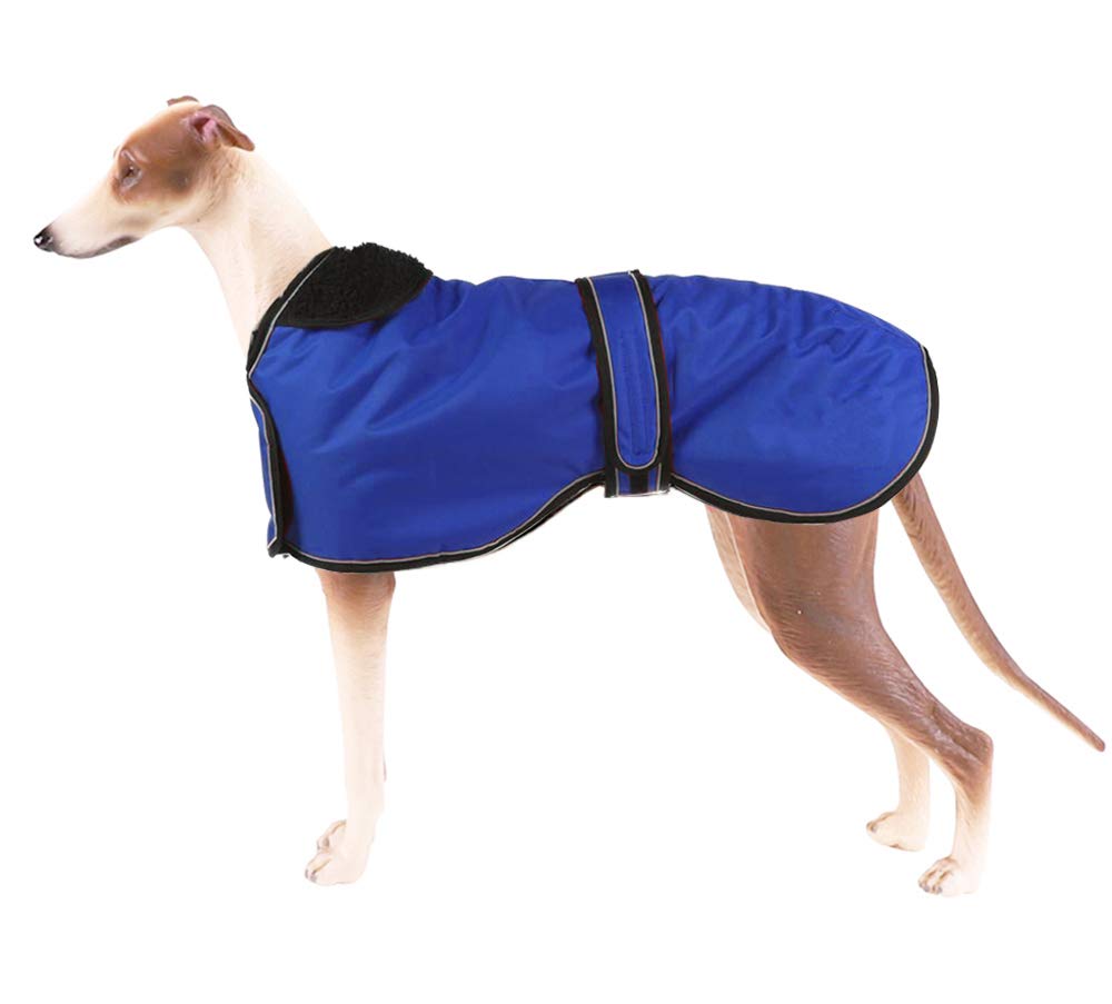 Waterproof Dog Jacket with Warm Fleece Lining - Adjustable Winter Coat for Large Dogs (Blue, XXL) - Ideal for Outdoor Adventures, Cold Weather Walks & Winter Protection