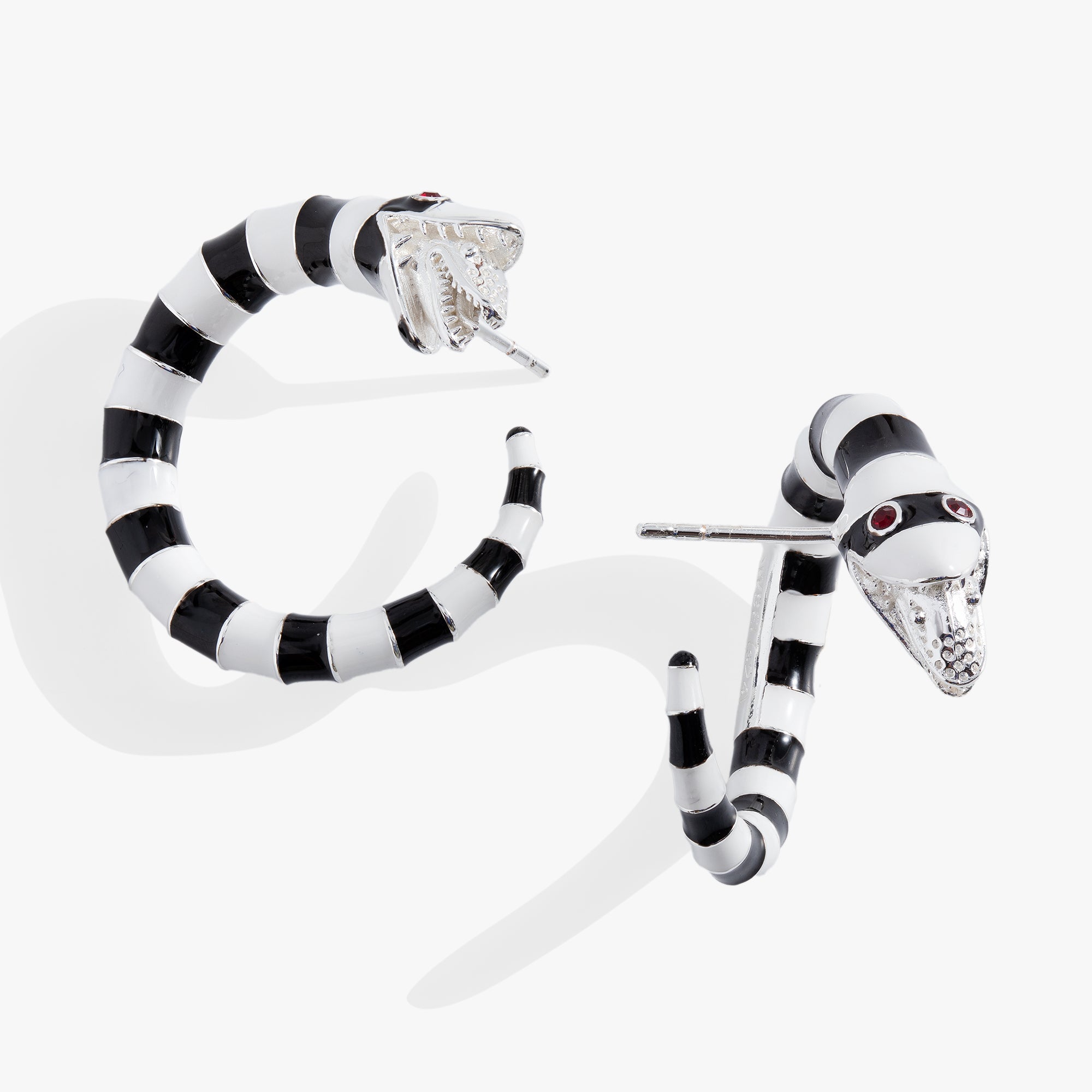 Beetlejuice® Gothic Hoop Earrings for Women - Punk Rock Jewelry for Halloween, Cosplay & Alternative Fashion