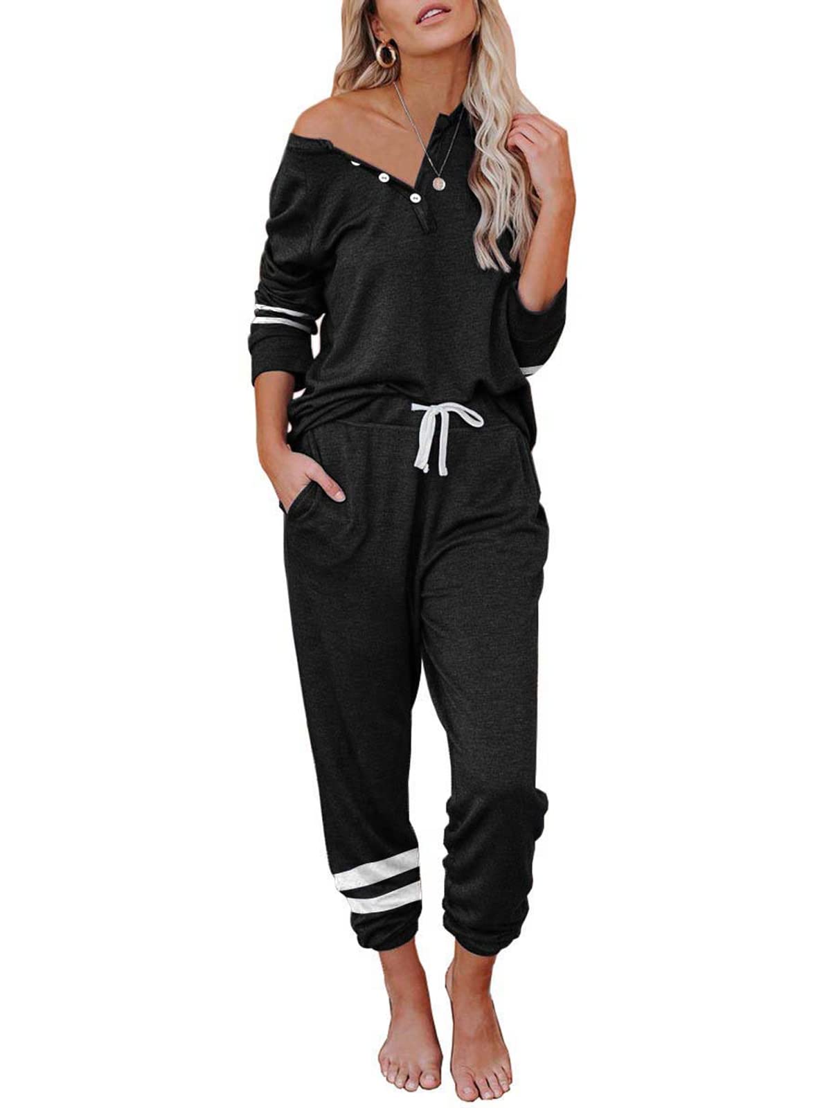 FARORO Women's 2-Piece Lounge Set - Soft Pajama Pants & Top Comfy Jogger Outfit for Sleepwear, Loungewear - Perfect for Relaxing at Home, Yoga & Nighttime Comfort