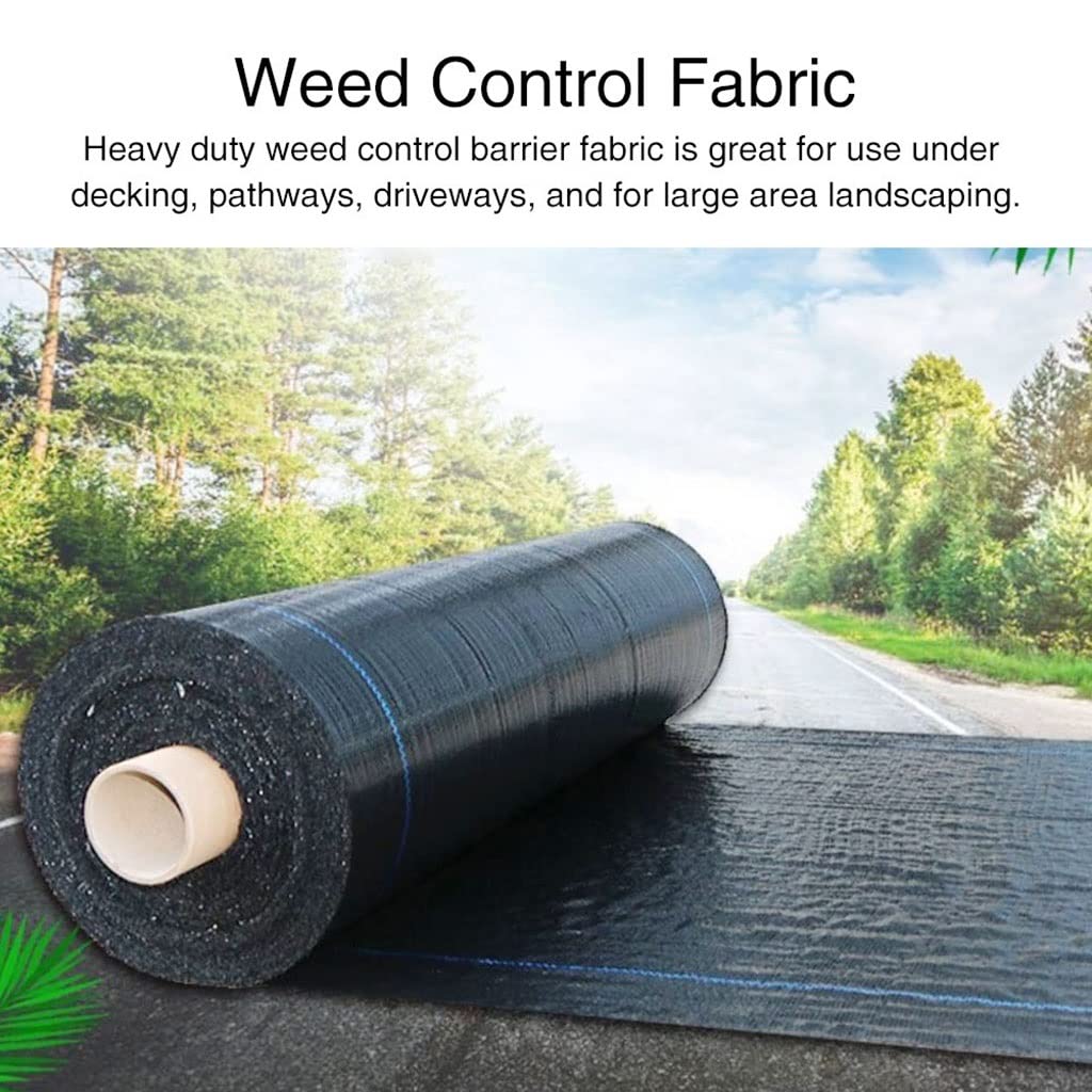 Heavy Duty PE Weed Control Fabric - 2x10m Decking Membrane for Greenhouse, Agriculture, Garden & Driveway Landscaping | Outdoor Ground Cover for Weed Barrier & Moisture Retention
