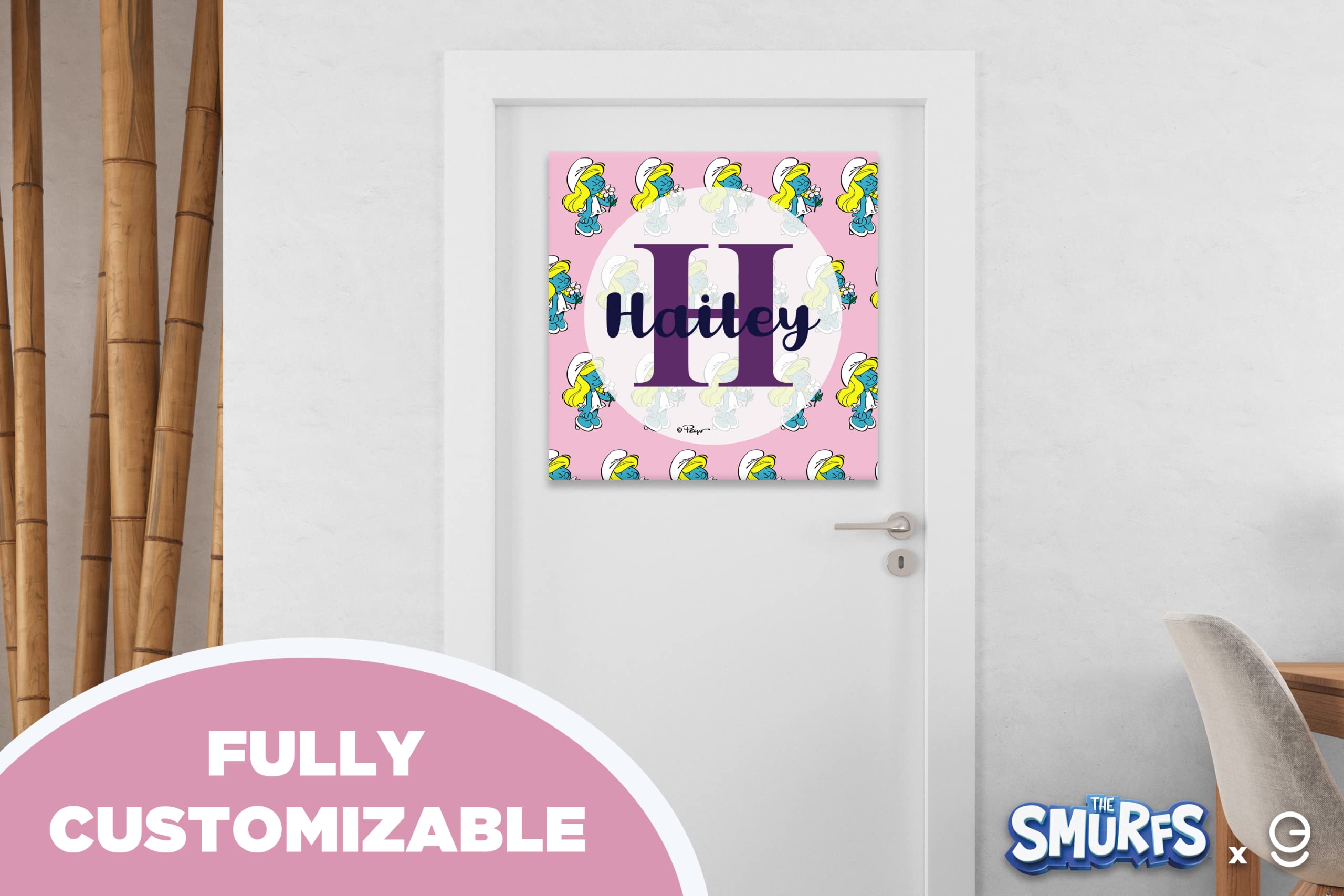 Personalized Smurfette Name & Initial The Smurfs PVC Wall Decor - Custom Nursery, Playroom & Party Sign - Multiple Size Options for Kids Room Decor & Birthday Party Supplies - Perfect for Baby Showers, Themed Parties & Children's Bedrooms