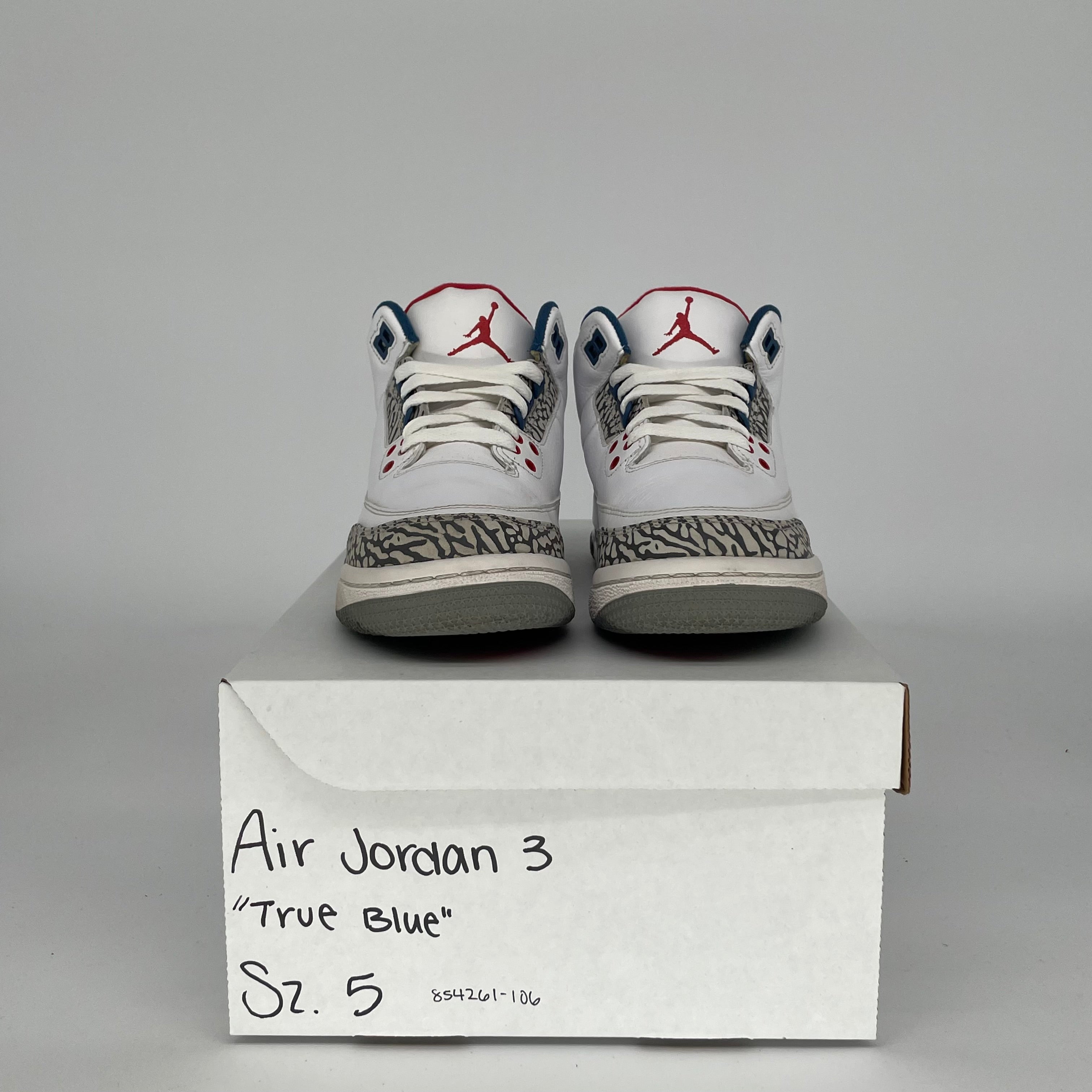 Air Jordan 3 True Blue Kids' Basketball Shoes Size 5Y (854261-106) - Perfect for School, Sports & Casual Wear