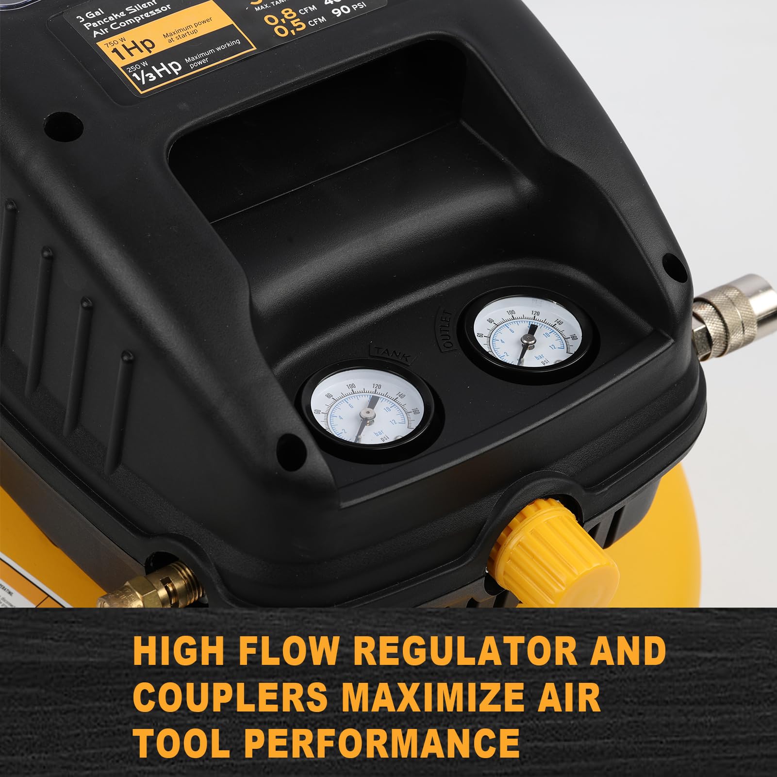 FORNAX 3 Gallon 110 PSI Oil-Free Pancake Air Compressor - Portable & Lightweight for Home DIY, Inflating Tires, Air Tools & Nail Guns - Ideal for Contractors, Carpenters & Auto Repair