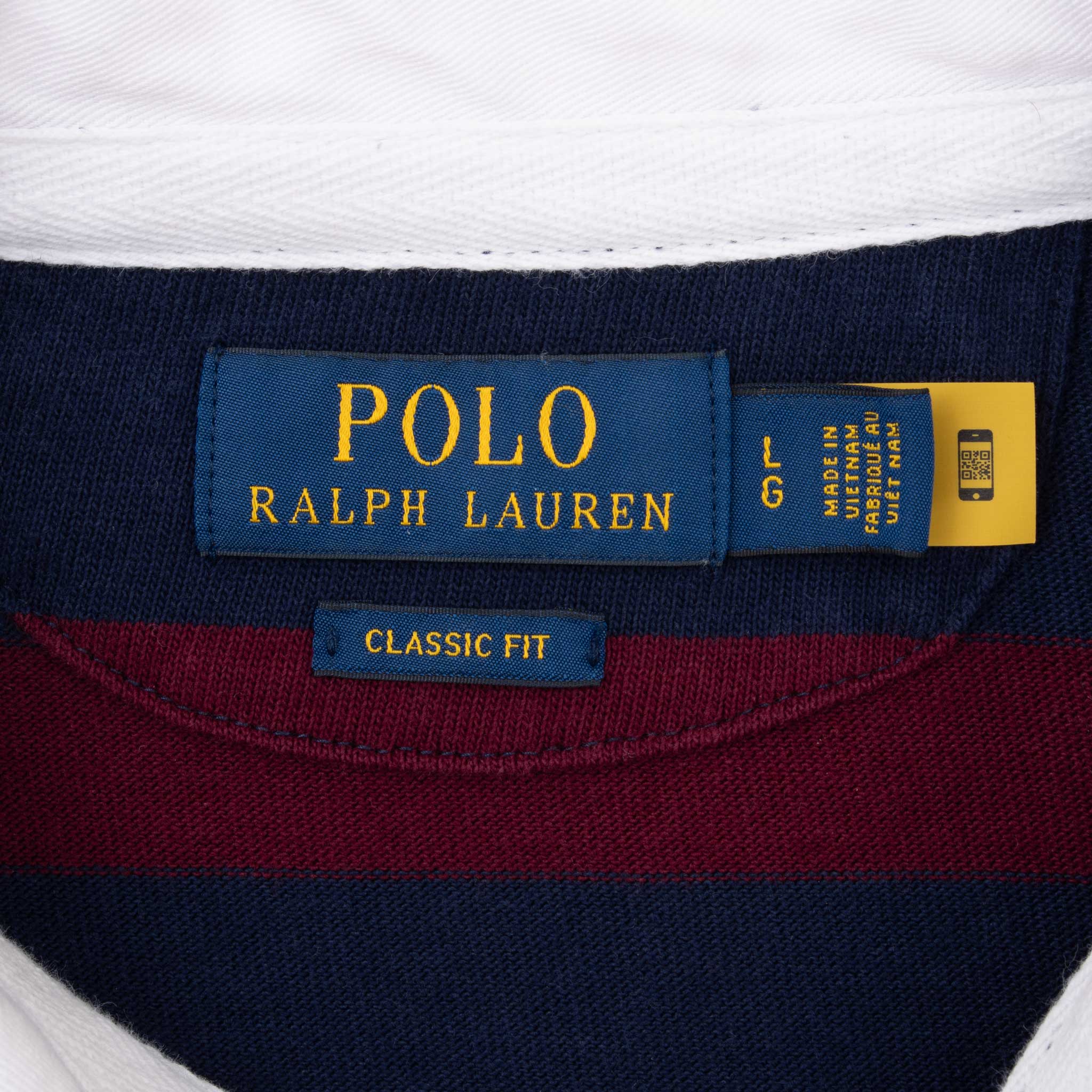 Ralph Lauren Men's Red & Blue Striped Rugby Polo Shirt - Size Large - Classic Casual Wear for Golf, Work & Everyday Outfits