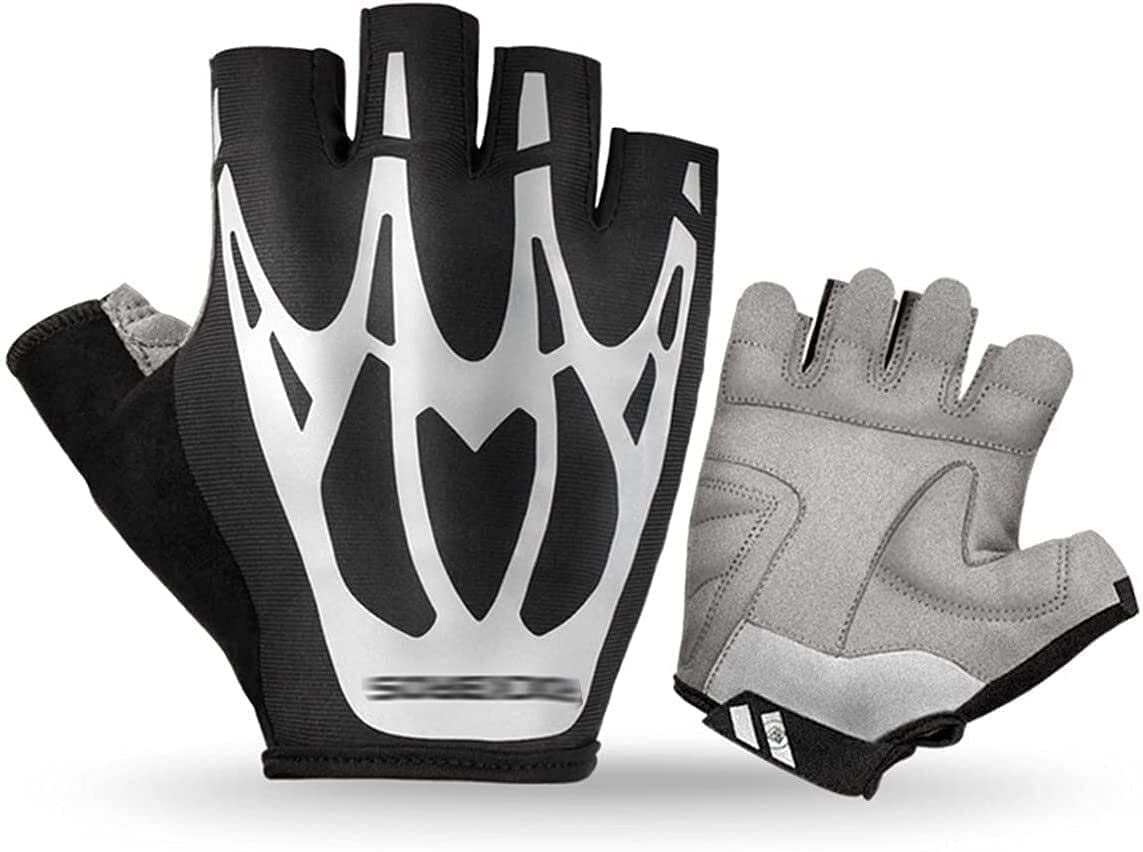 Breathable Half Finger Cycling Gloves for Men & Women - Reflective, Lightweight & Padded for Road Bikes, Weightlifting & Outdoor Sports | Ideal for Commuting, Fitness Training & Mountain Biking