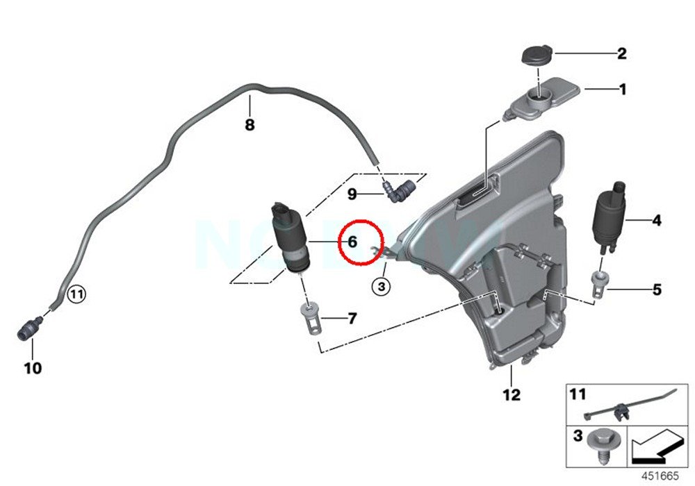 BMW 67-63-7-217-792 Headlight Washer Pump Replacement - Compatible with 616030 - Perfect for BMW Headlight Cleaning System Maintenance & Winter Road Trip Prep