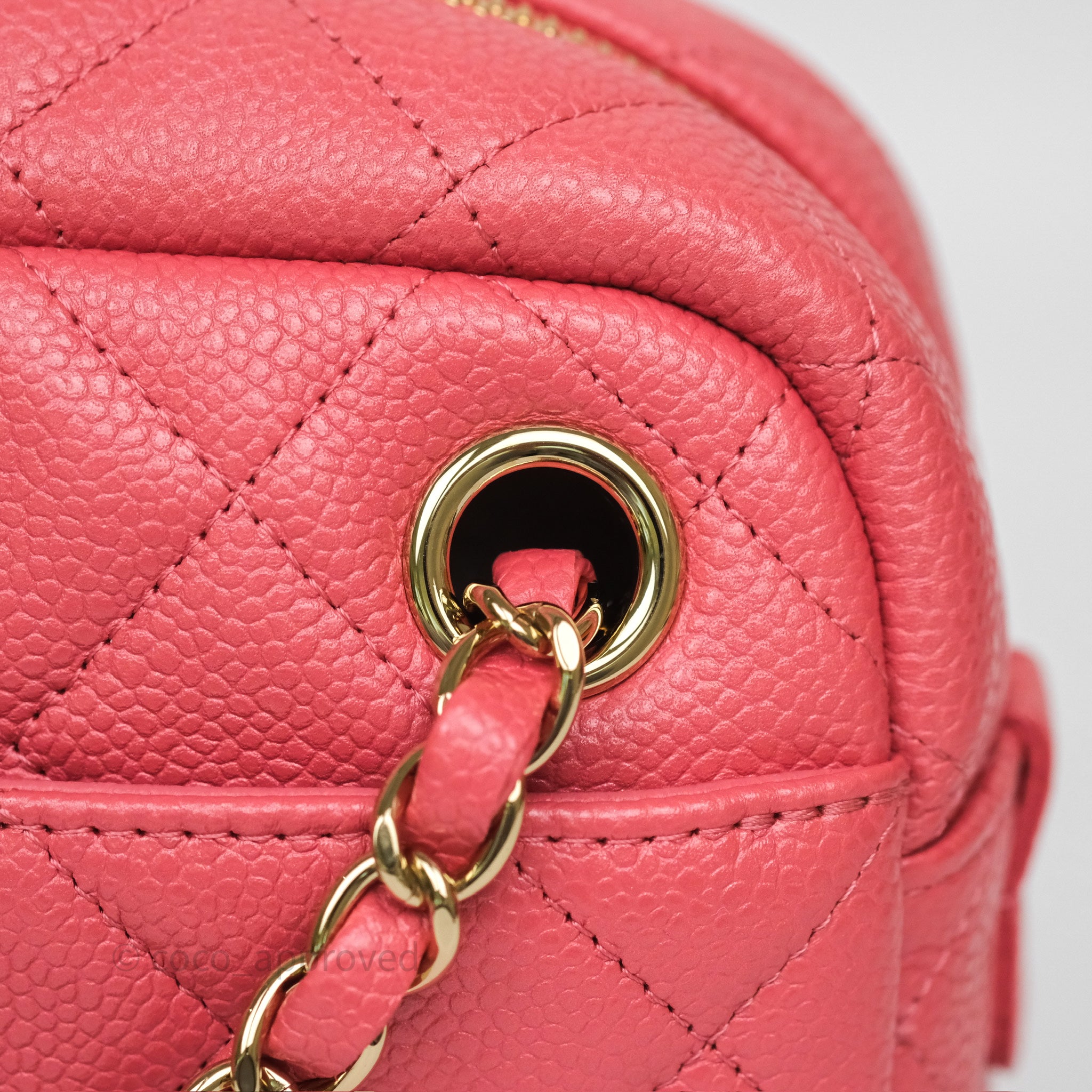 Chanel Quilted Pink Shiny Caviar Camera Bag with Gold Hardware - Luxury Crossbody Bag for Women, Perfect for Date Night & Special Occasions
