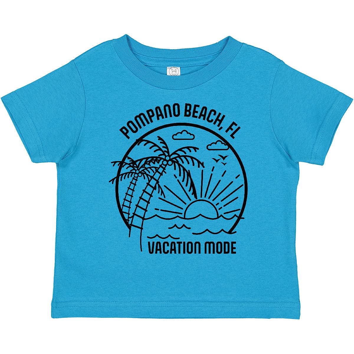 Inktastic Summer Vacation Mode Pompano Beach Florida Toddler T-Shirt - Cute Beach Outfit for Toddlers, Florida Souvenir Gift