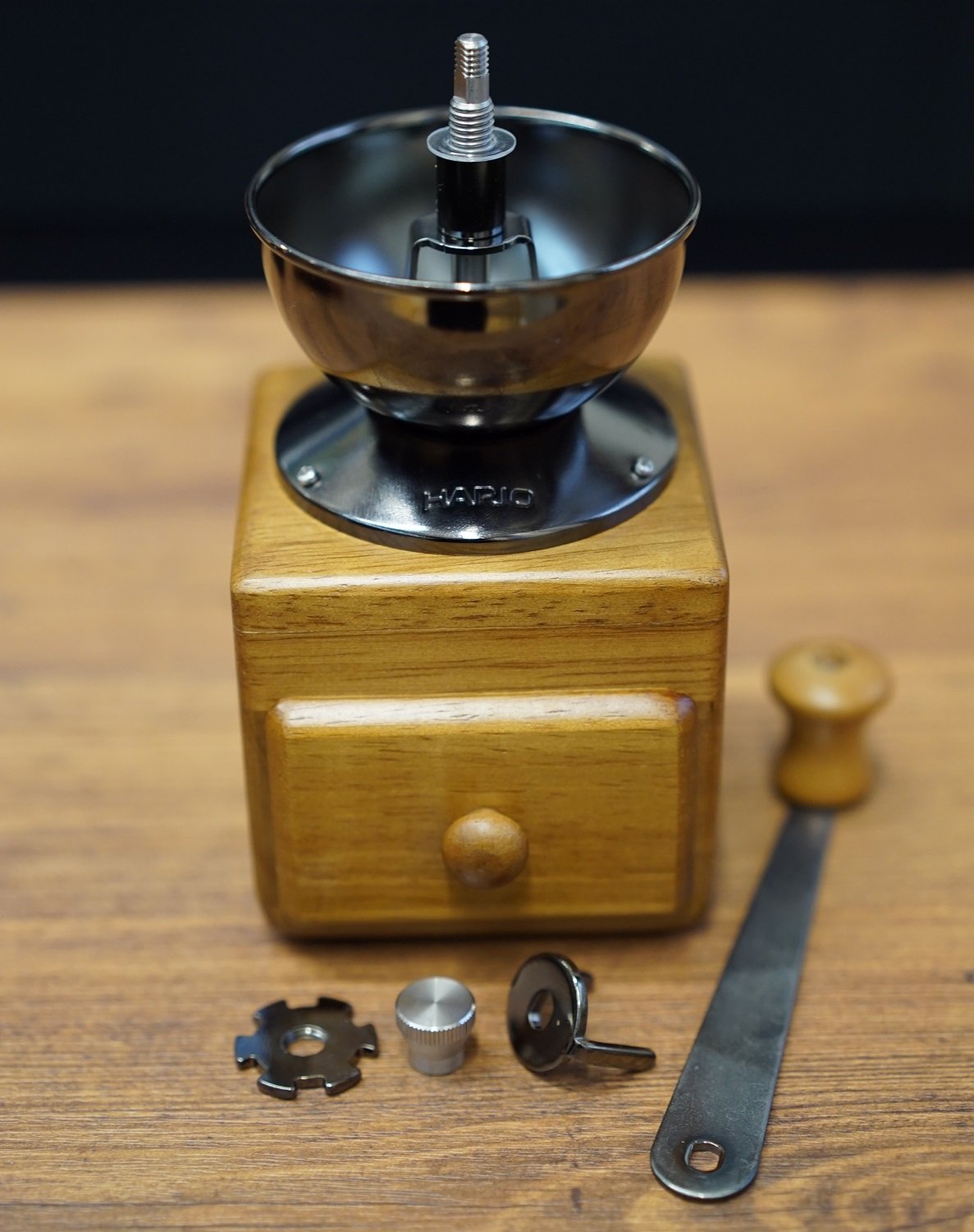 Premium Hario Small Wood & Ceramic Coffee Grinder - Handheld Manual Burr Mill for Espresso, French Press, Pour Over & Cold Brew Coffee at Home
