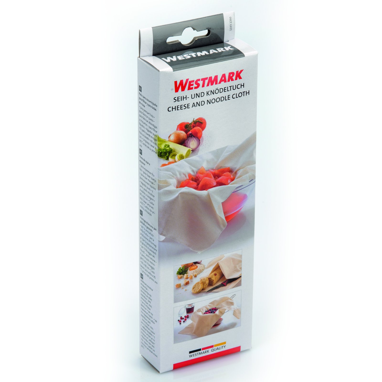 Westmark Premium Noodle & Cheese Cloth Set - 100% Cotton Fine Mesh Strainer for Pasta, Cheese Making, Yogurt Straining - Ideal for Home Kitchen & Culinary Use