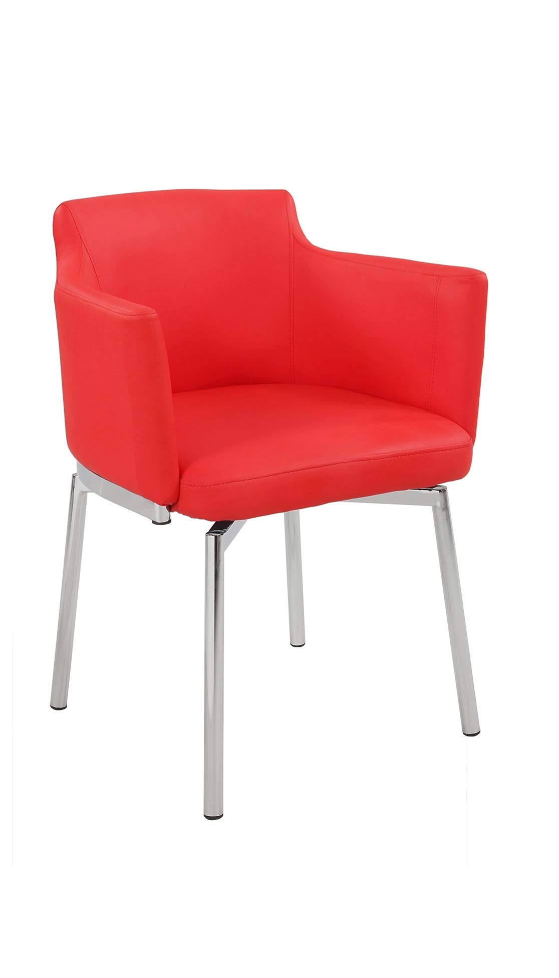 MILAN Danah Arm Chair - Modern Red Accent Chair for Living Room, Bedroom, or Office - Comfortable Upholstered Lounge Chair with Sturdy Metal Legs
