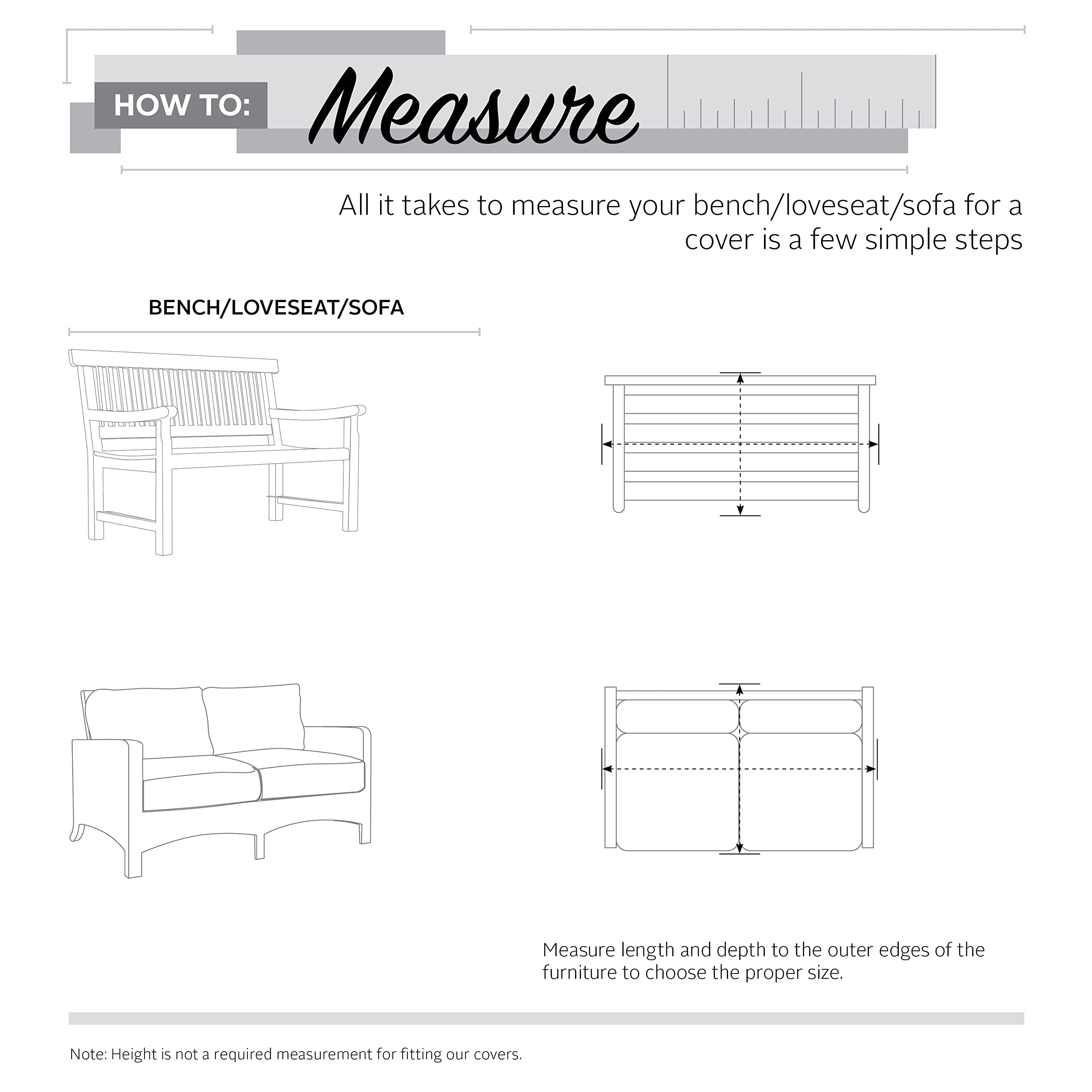 Classic Accessories Veranda 58-Inch Waterproof Patio Sofa Cover - Heavy Duty Outdoor Furniture Protector for Deep Seating Loveseat - All Weather UV Resistant for Backyard, Deck & Garden Use