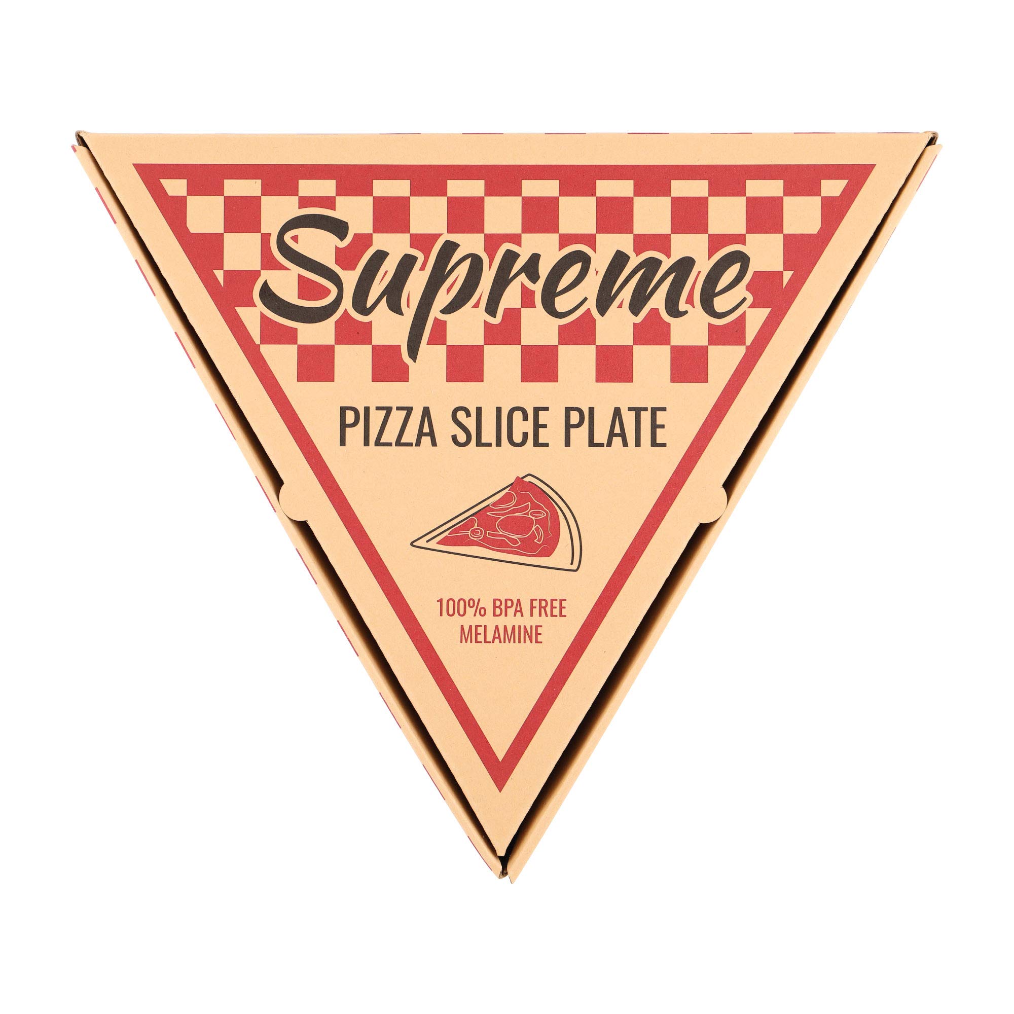 Supreme Housewares 9 Inch Melamine Pizza Slice Plates - Set of 6 Durable Party Dishes for Pizza Night, Game Day & Outdoor Dining