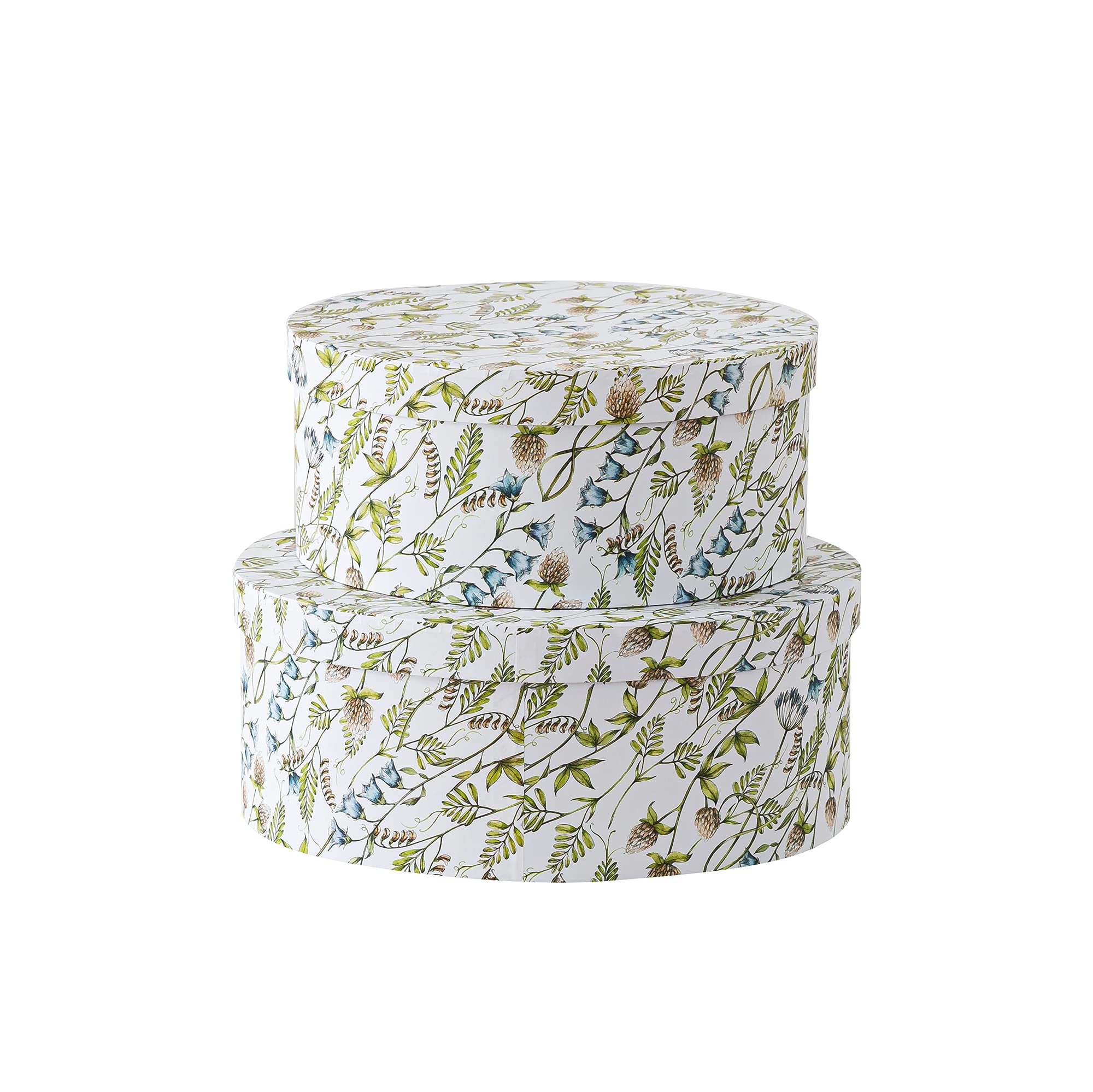 Vintage Floral Design Nesting Cardboard Storage Boxes with Lids - Set of 2 Decorative Home Décor Containers | Spring Festival Gift Boxes, Paperboard Craft Storage for Jewelry, Keepsakes & Home Organization